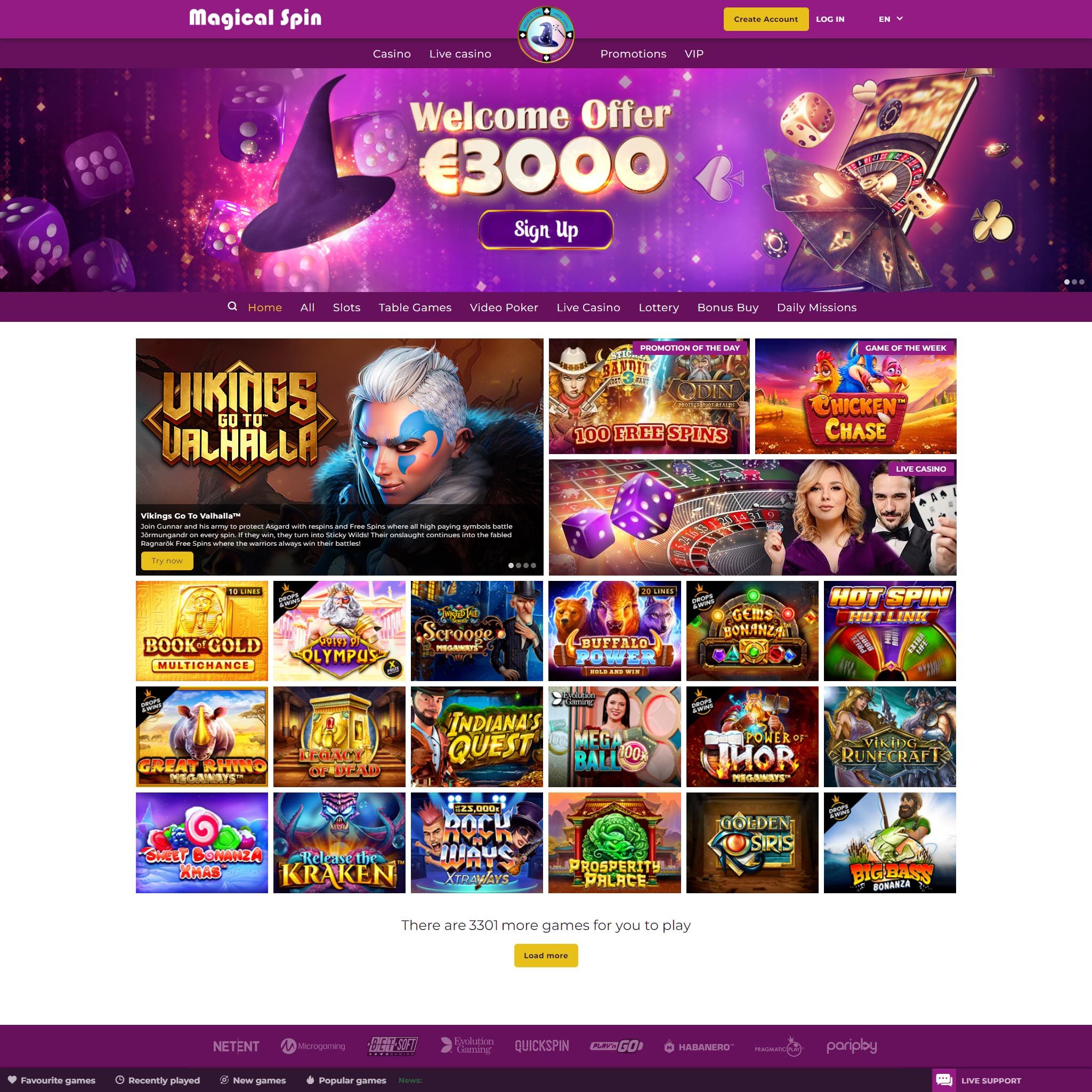 Magical Spin Casino review by Best Netent Casino