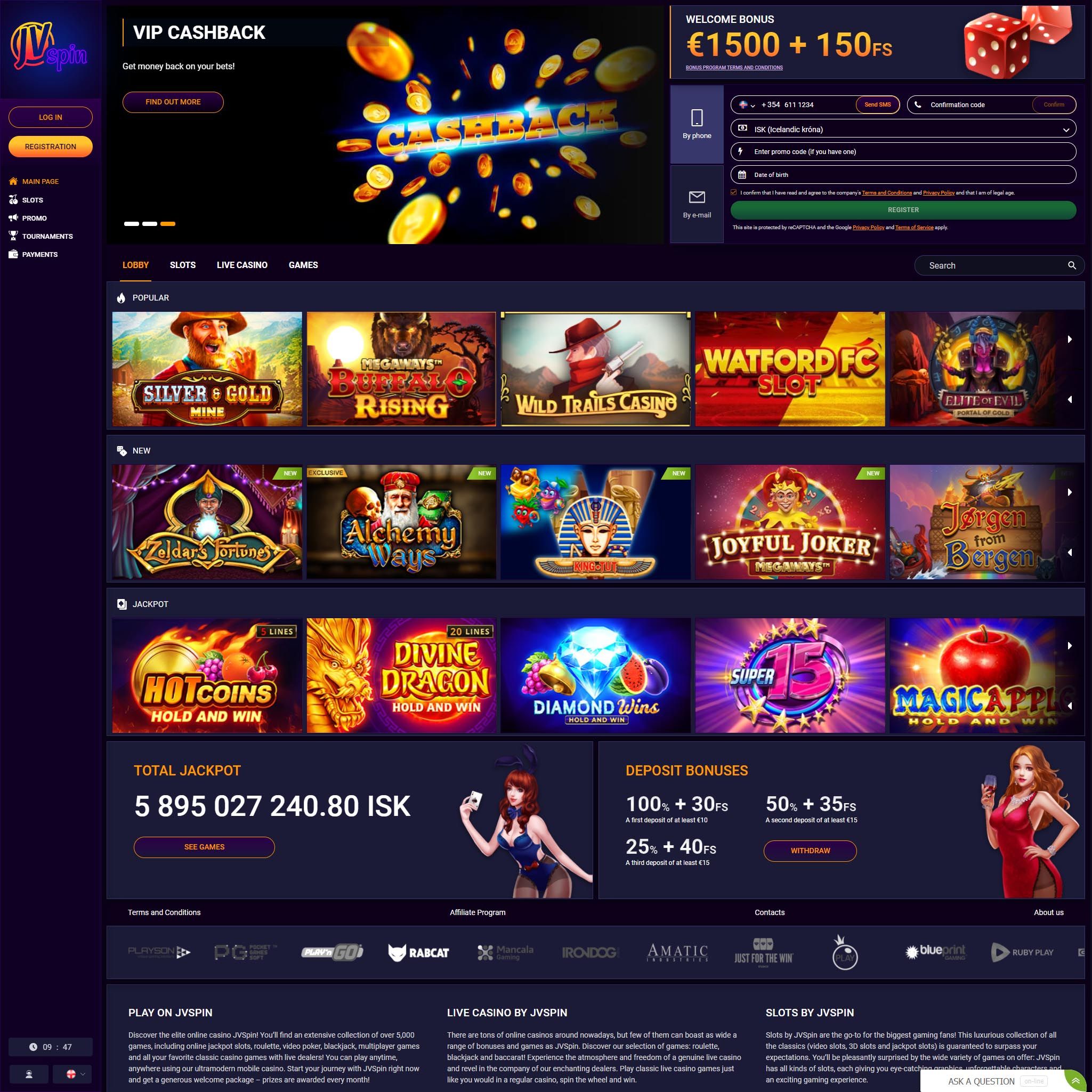 JVSpin Casino review by Best Netent Casino