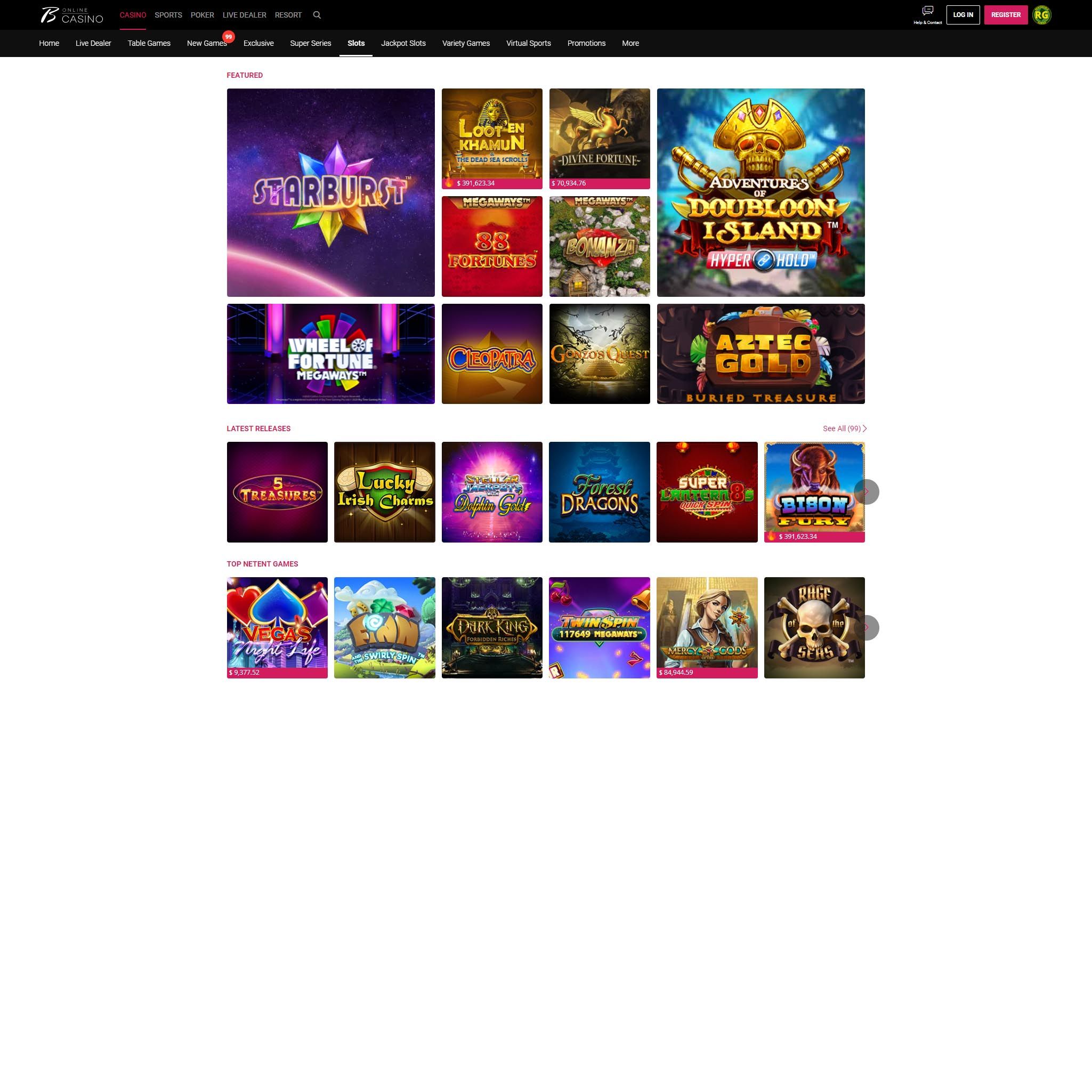 Borgata Casino full games catalogue