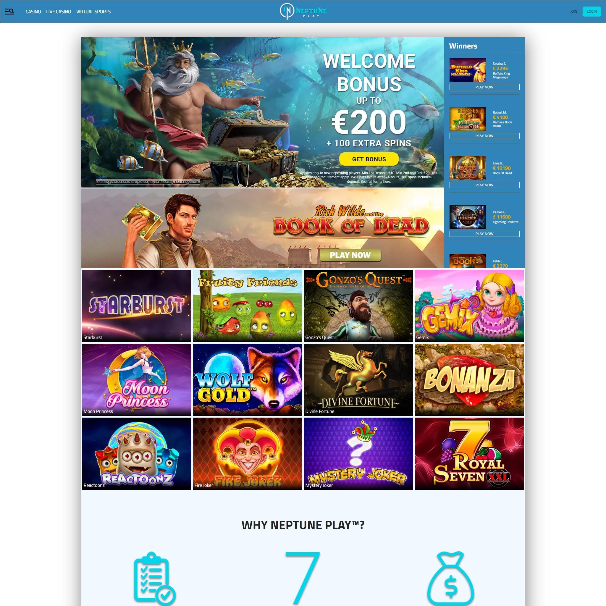 Neptune Play full games catalogue