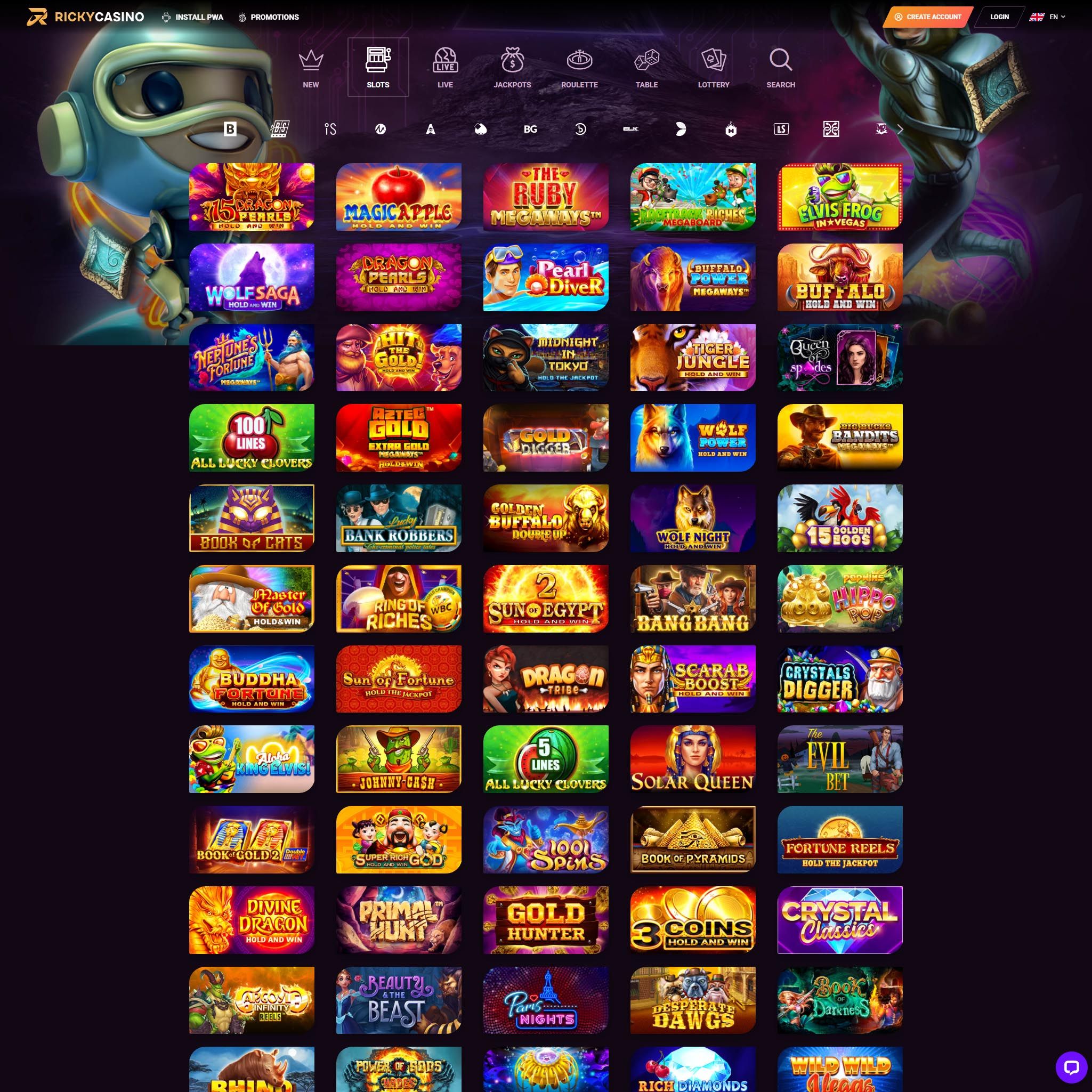 RickyCasino full games catalogue