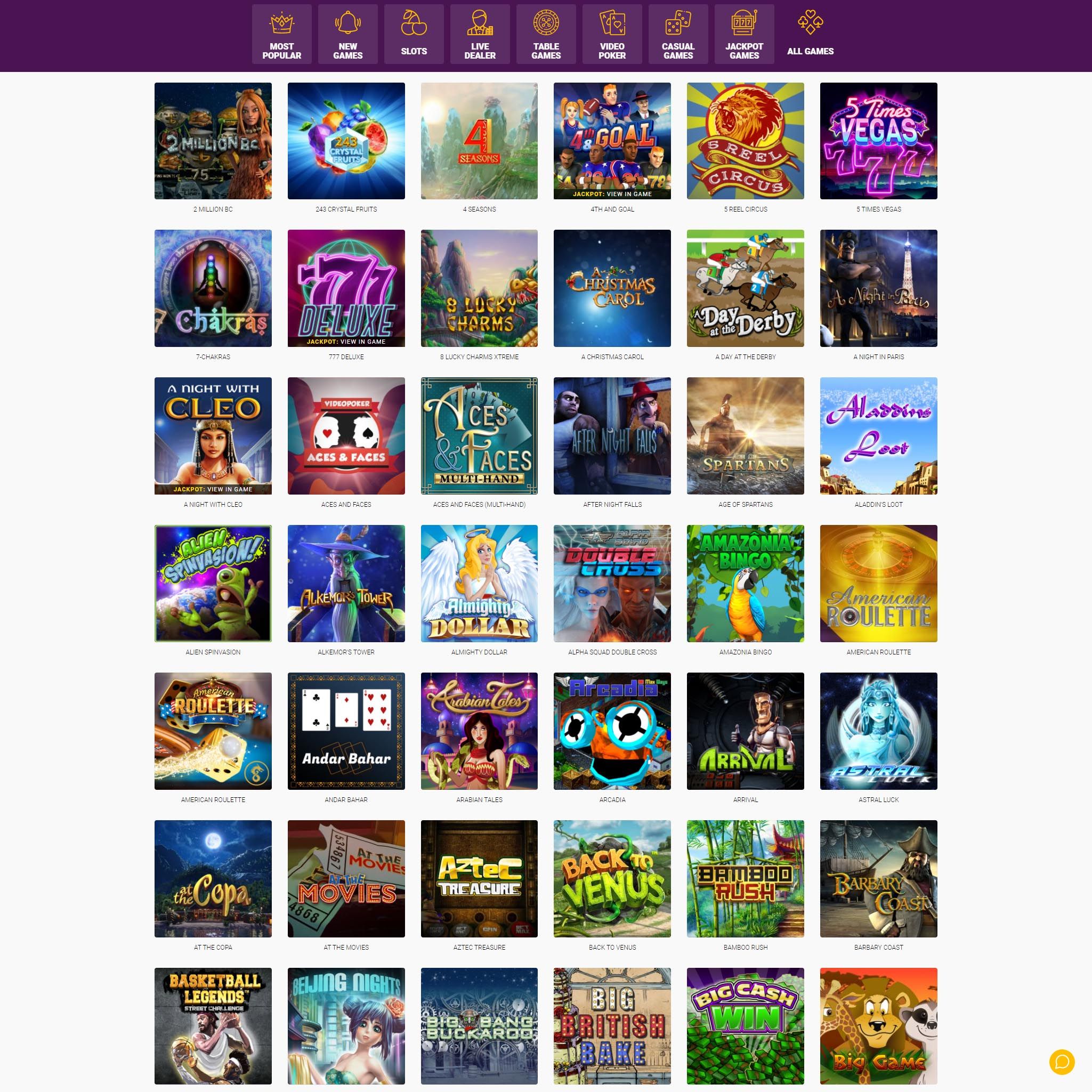 DuckyLuck Casino full games catalogue