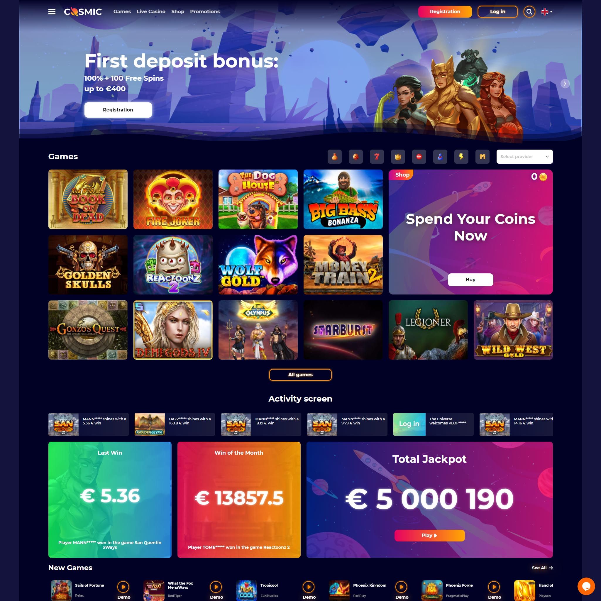 Cosmic Slot Casino review by Best Netent Casino