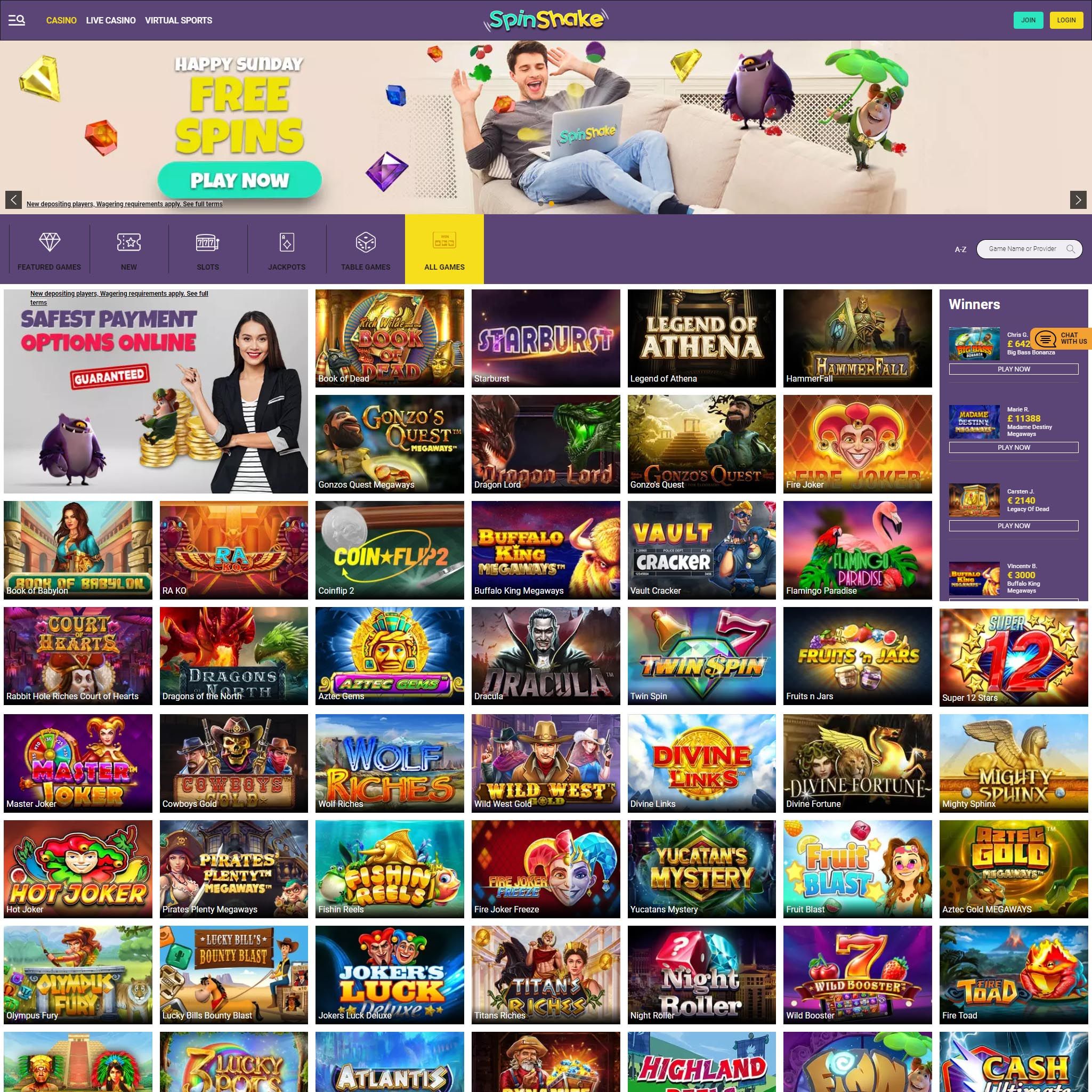 SpinShake Casino review by Best Netent Casino