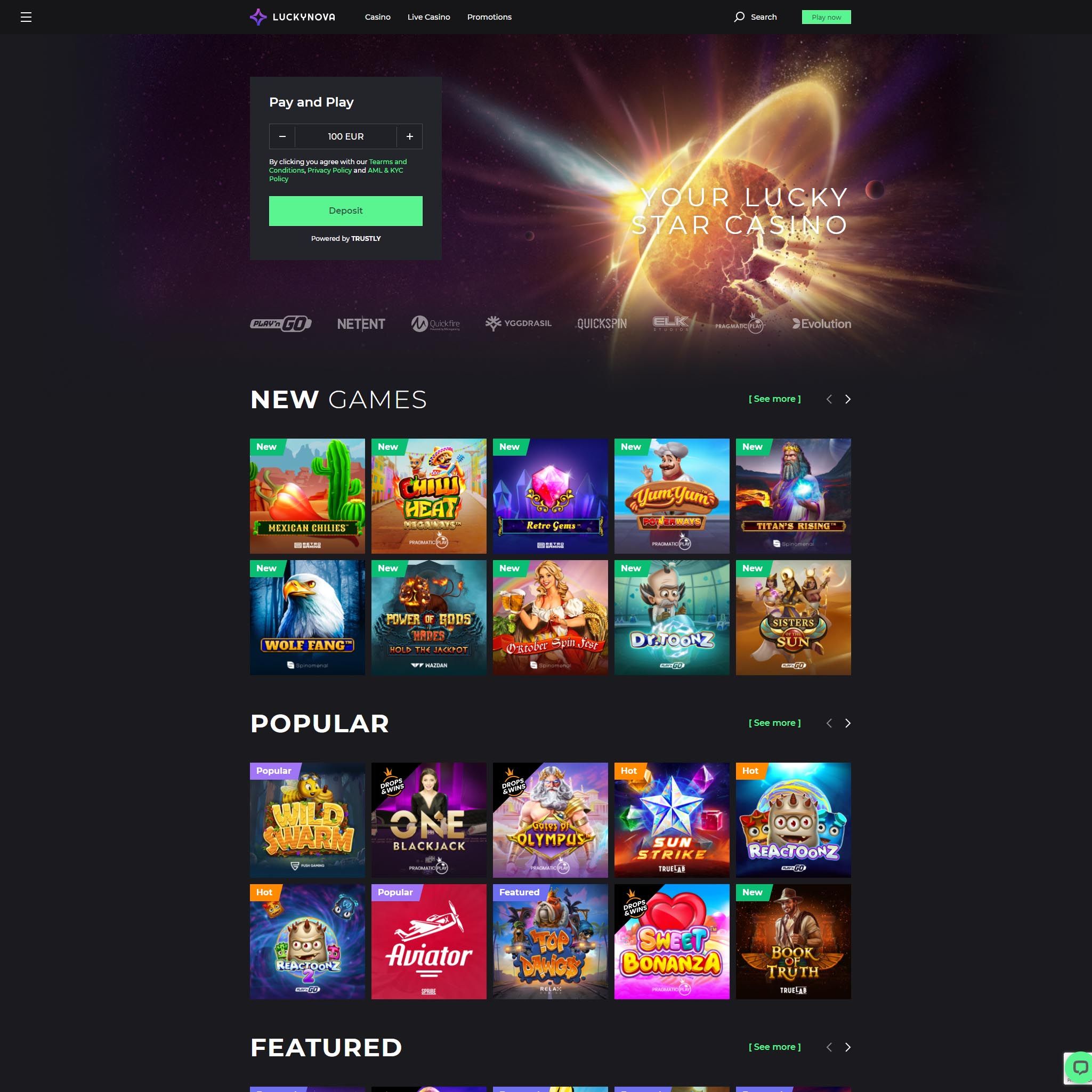 Luckynova Casino review by Best Netent Casino