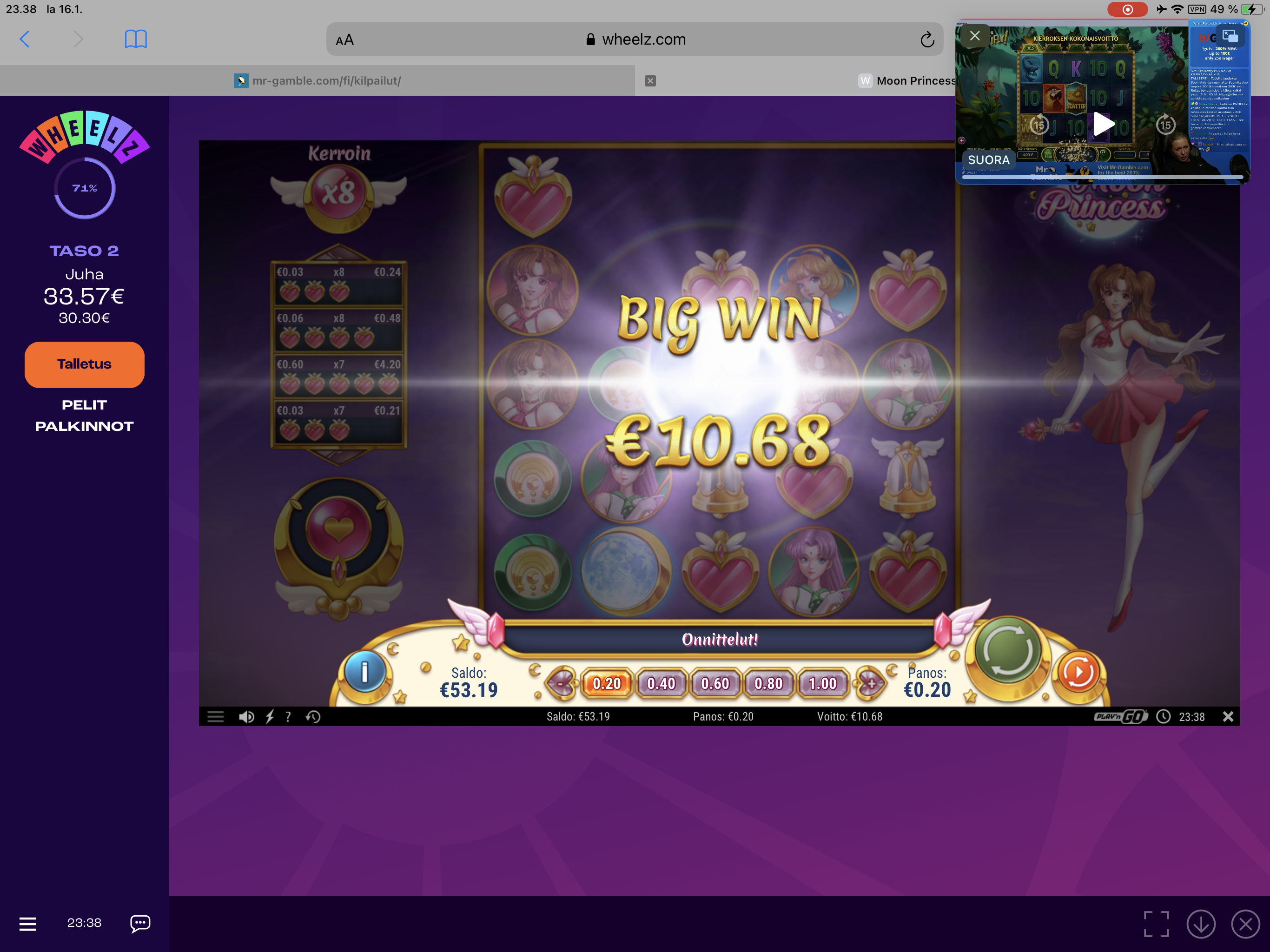 Wheelz Casino undefined player big win