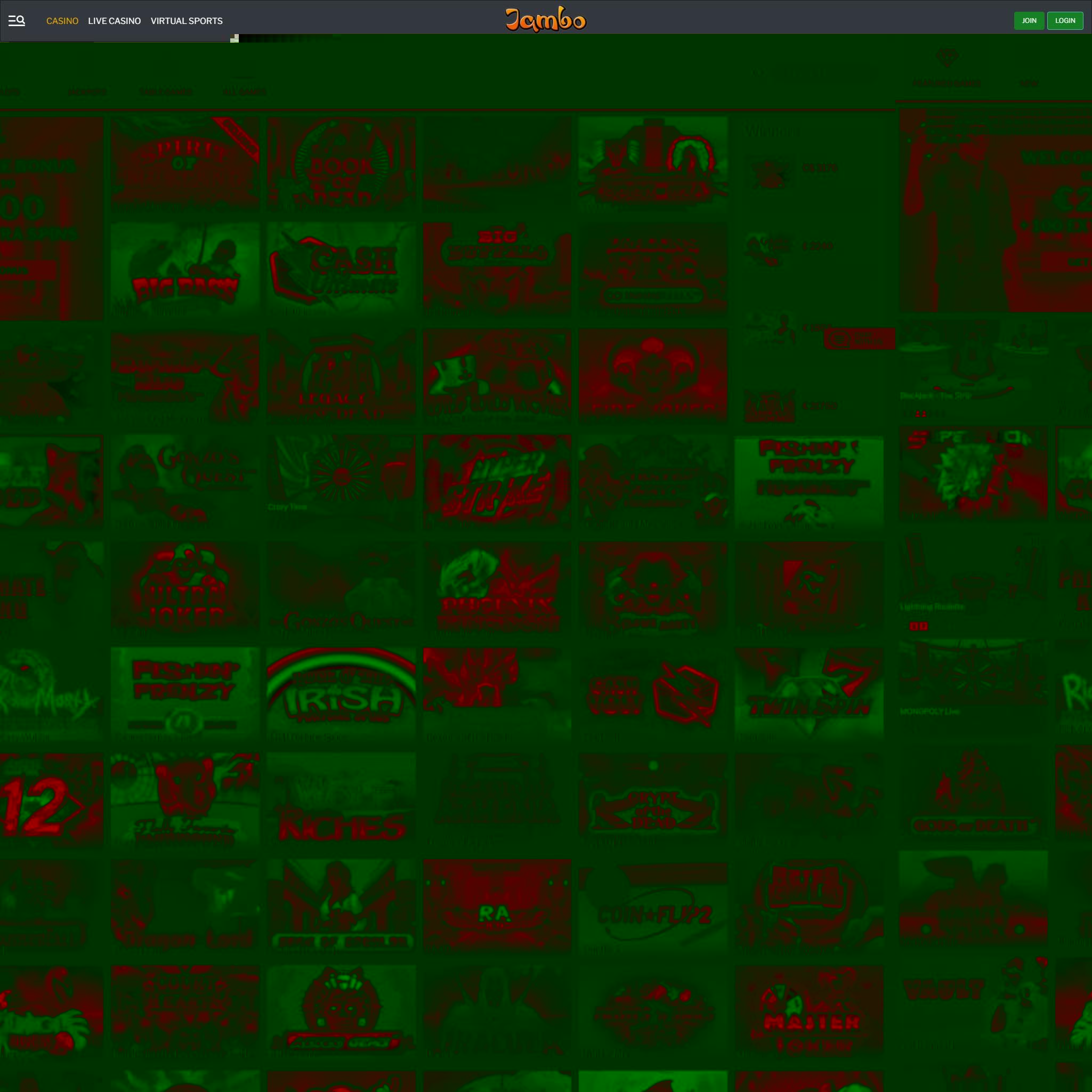 Jambo Casino full games catalogue