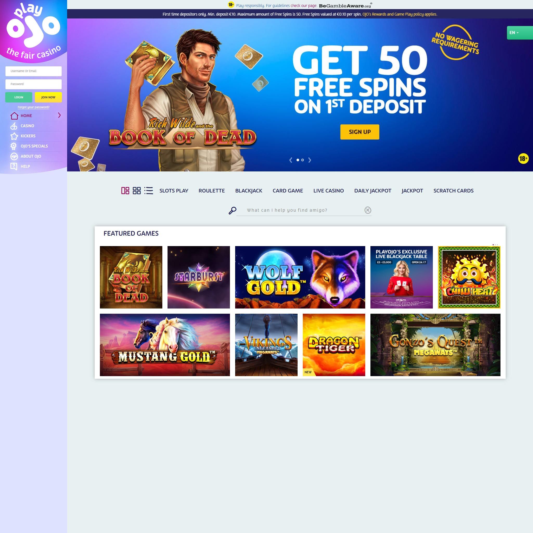 PlayOJO review by Best Netent Casino