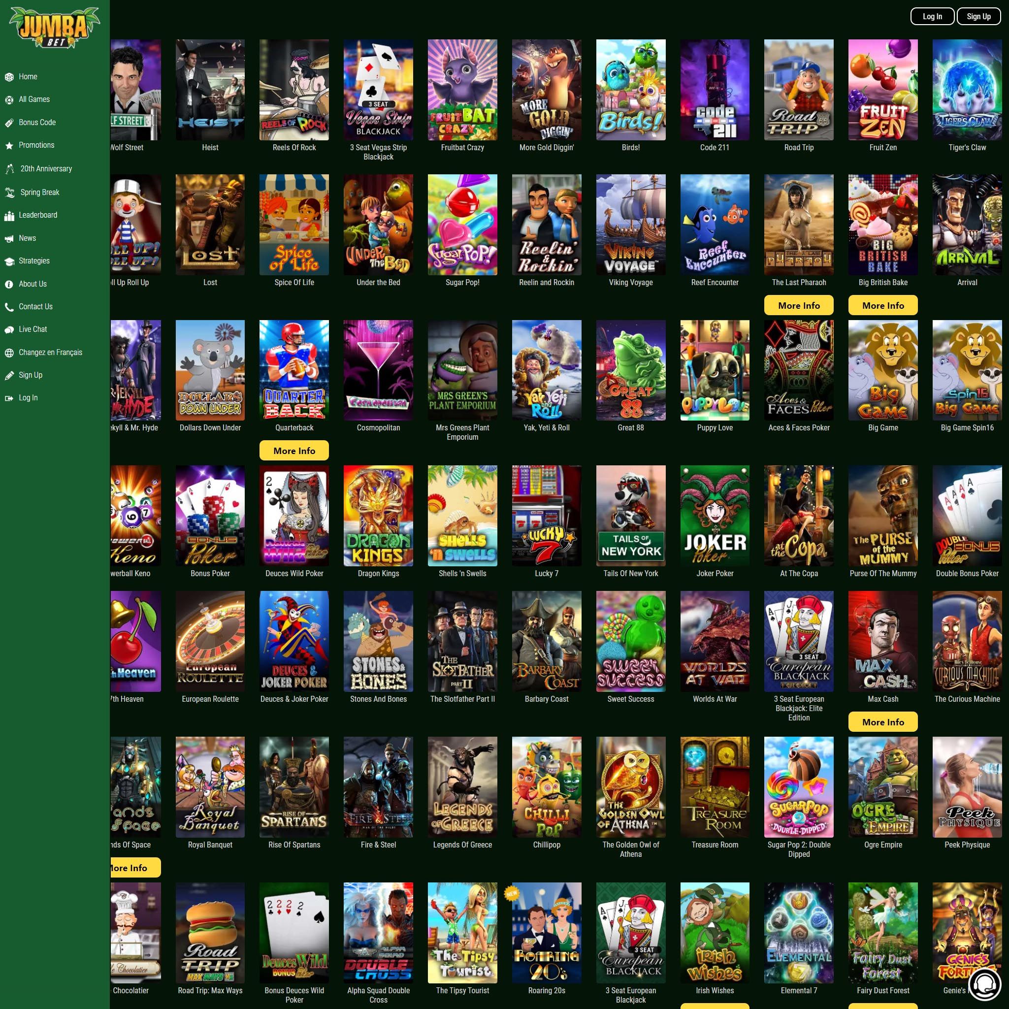 Jumba Bet full games catalogue