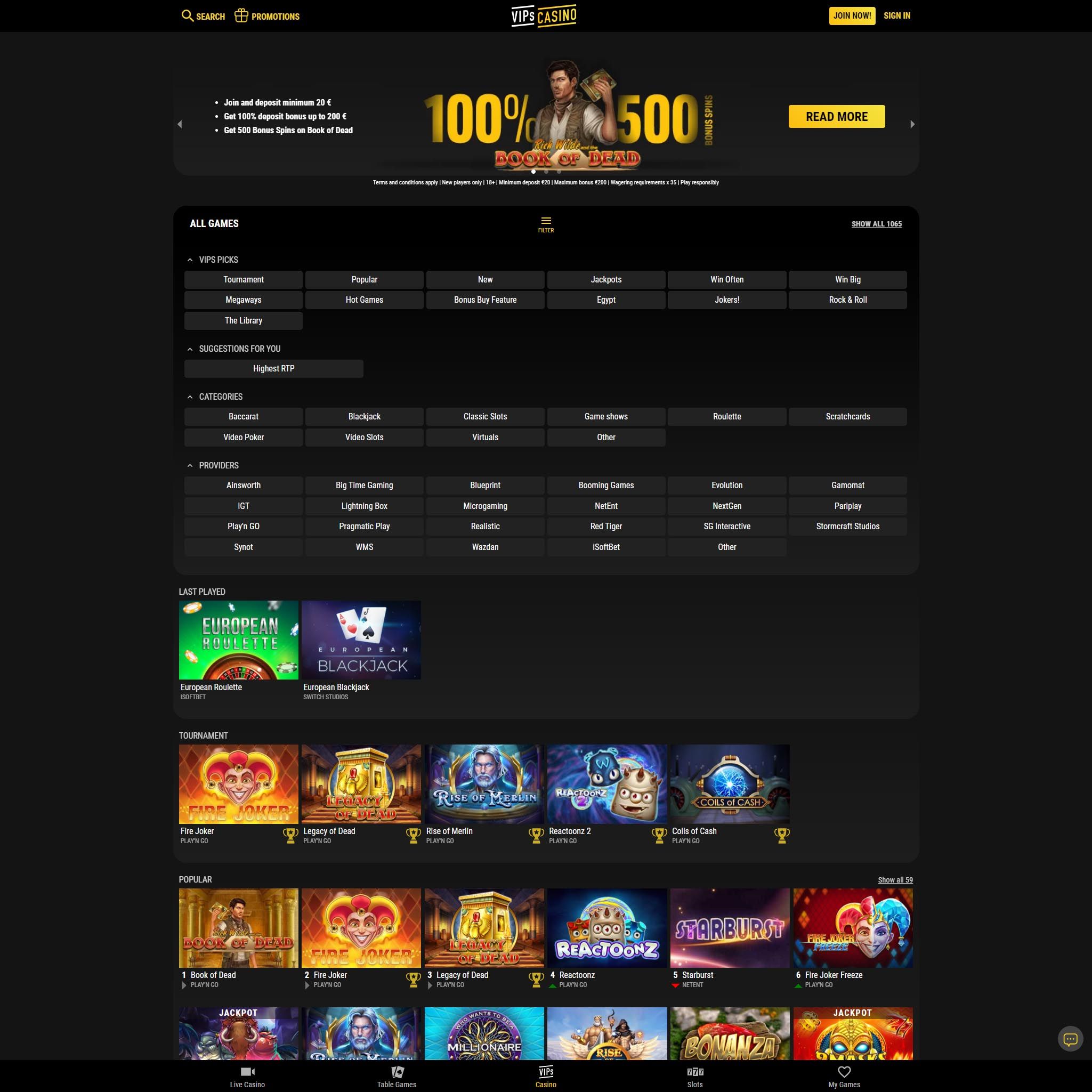 VIPs Casino review by Best Netent Casino