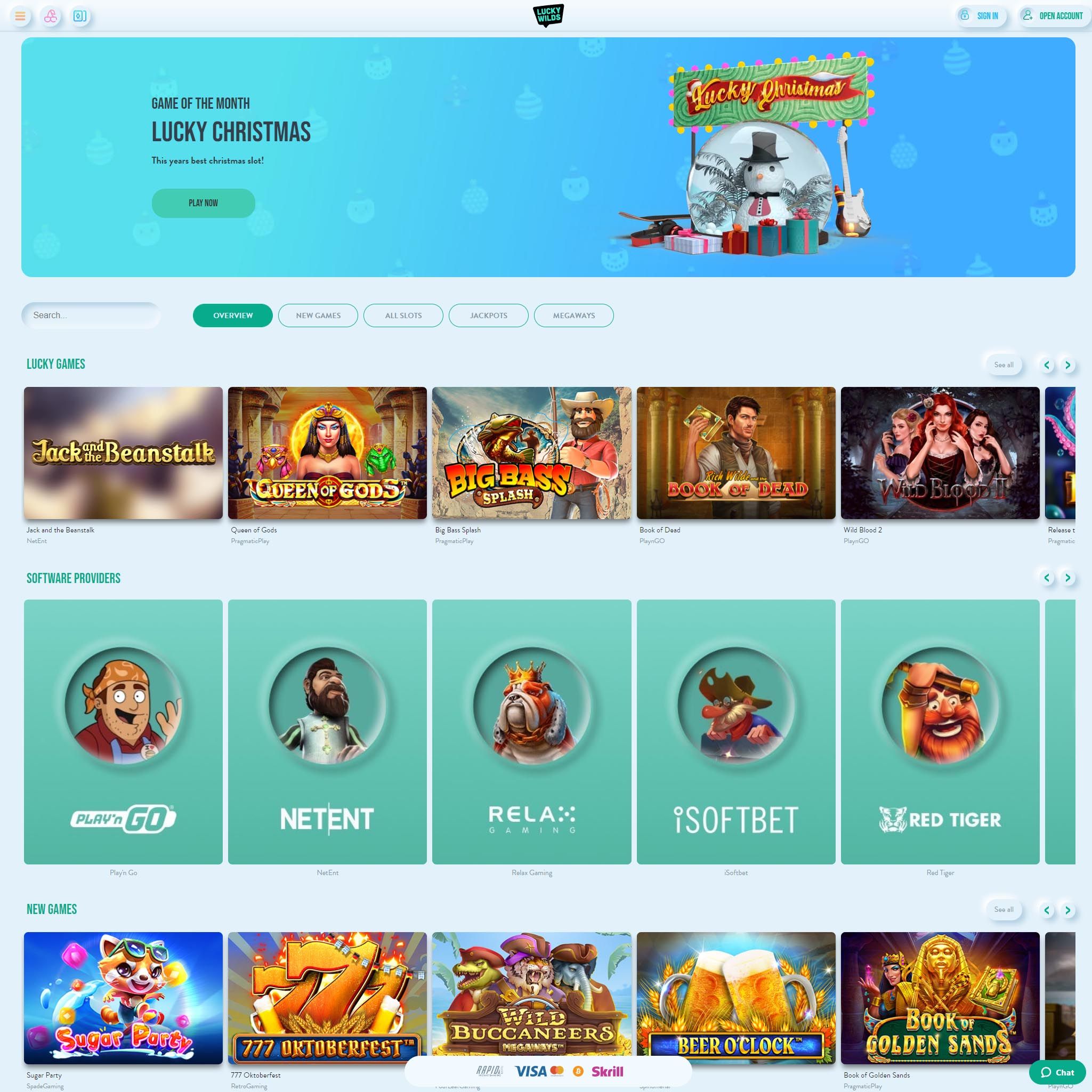 Lucky Wilds Casino full games catalogue