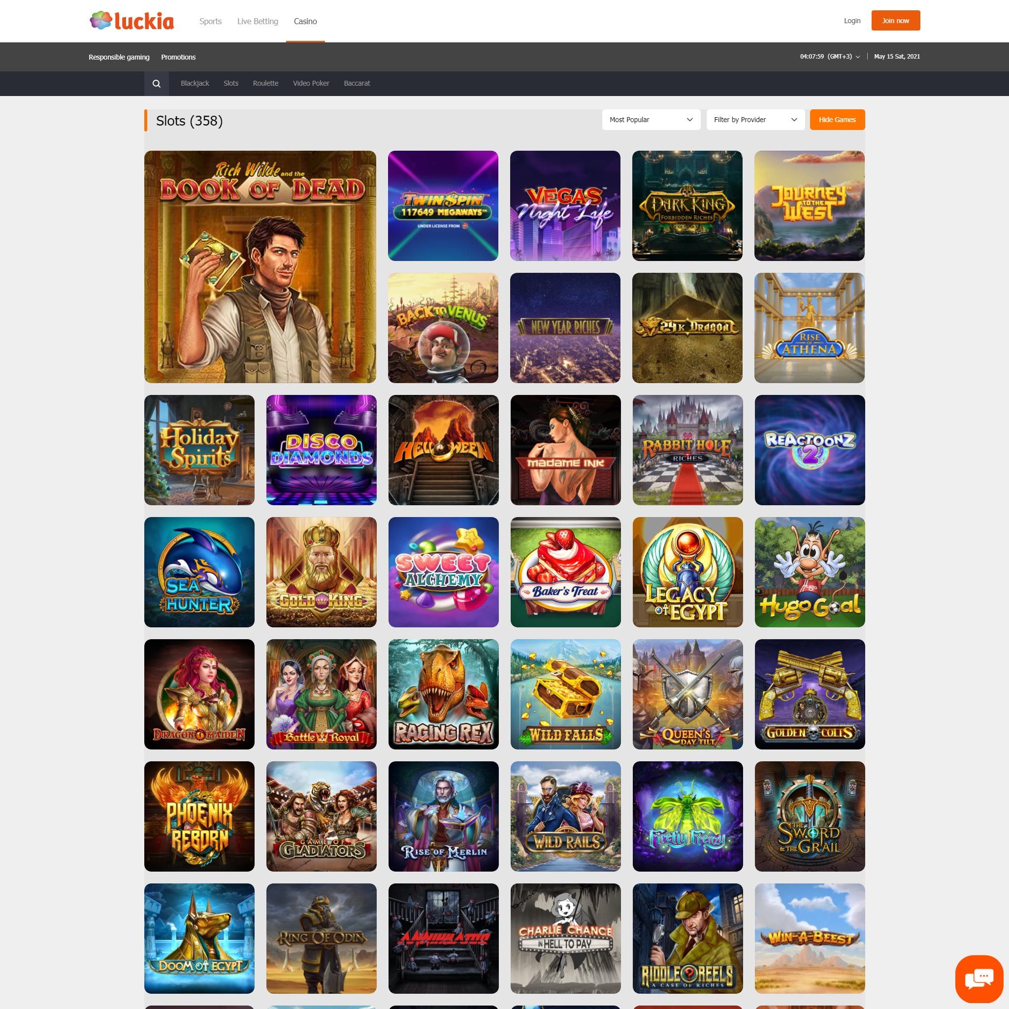 Luckia Casino full games catalogue