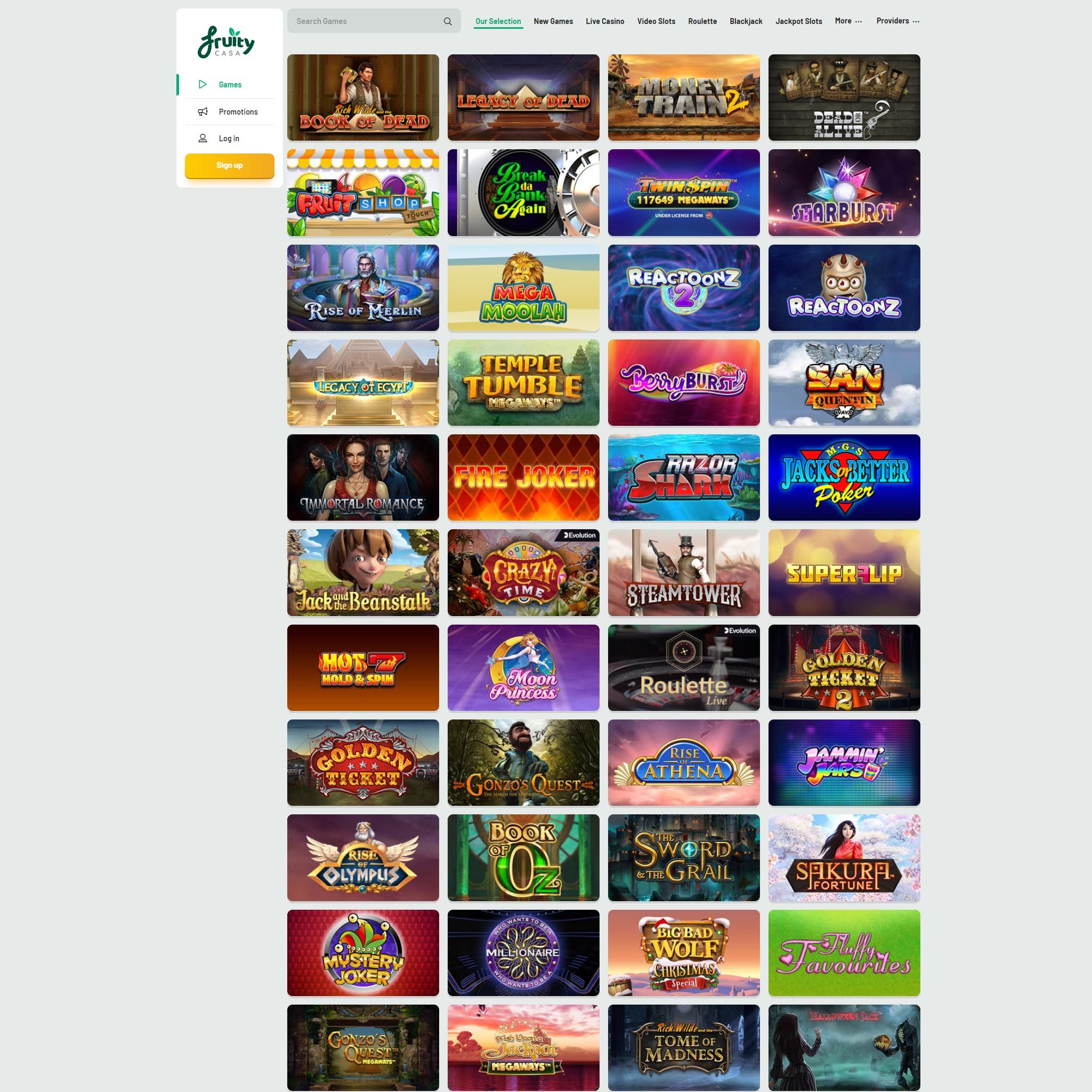 Fruity Casa full games catalogue