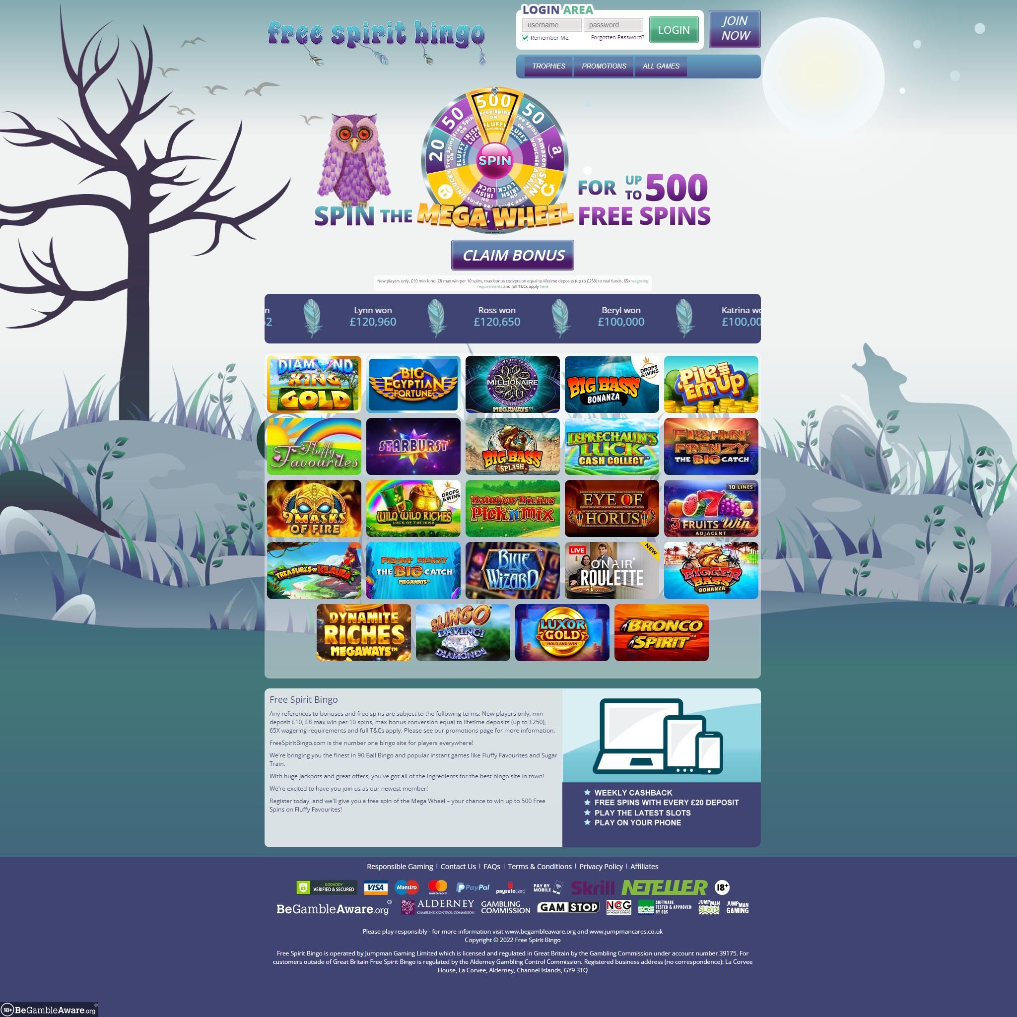 Free Spirit Bingo review by Best Netent Casino