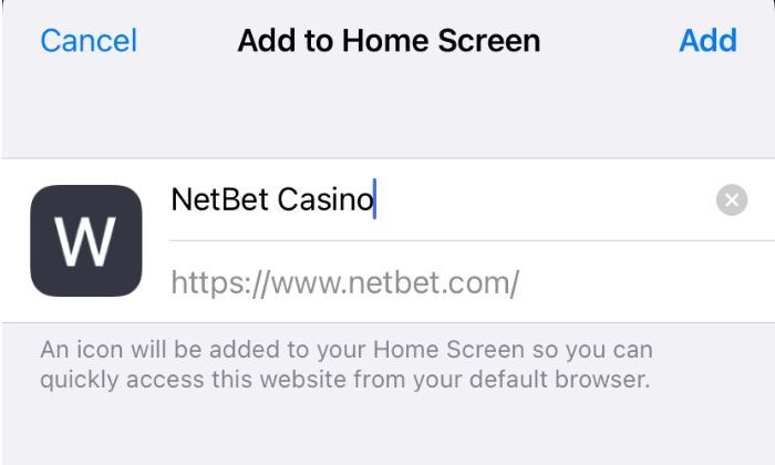 Customise the name of the mobile casino website
