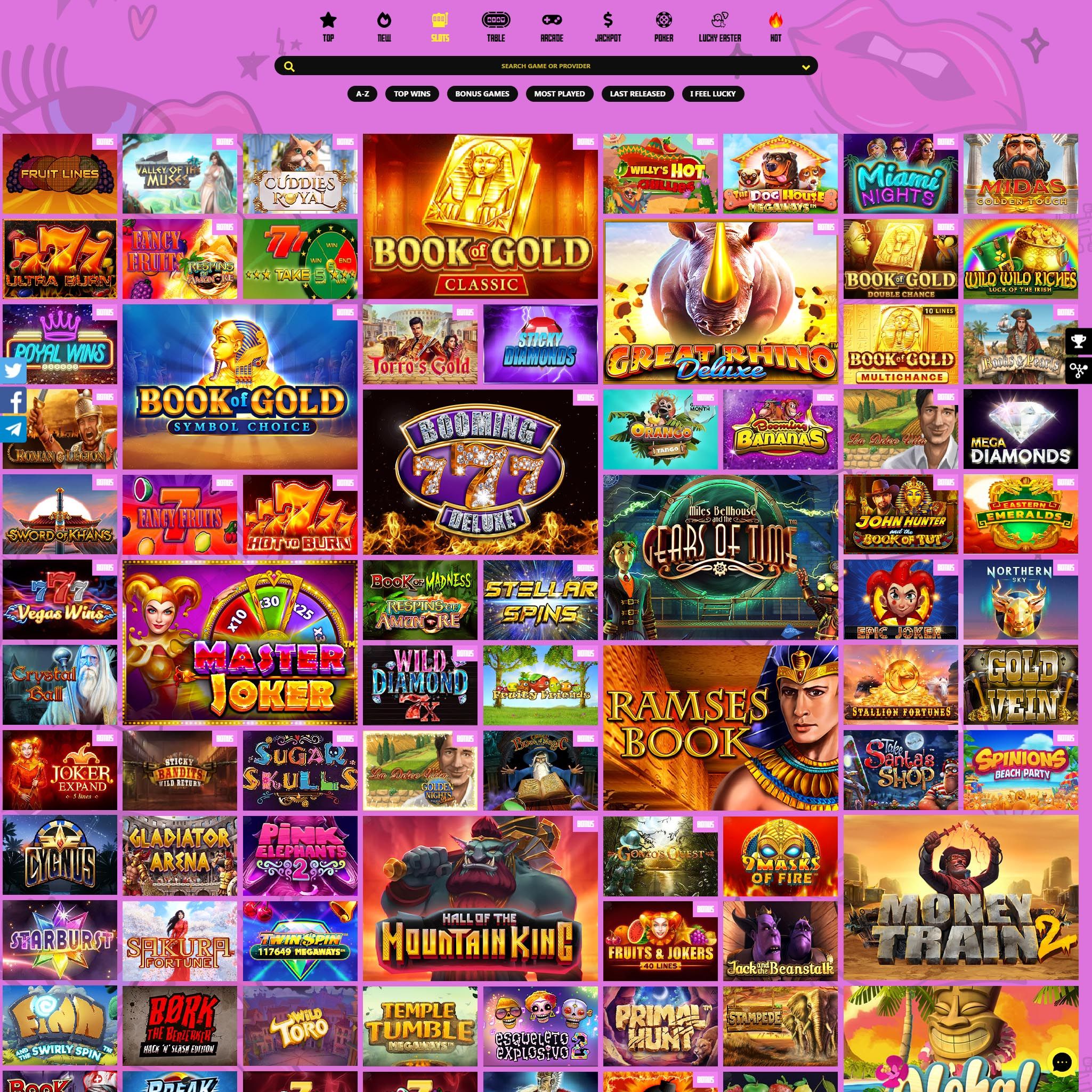 Betrocker Casino full games catalogue