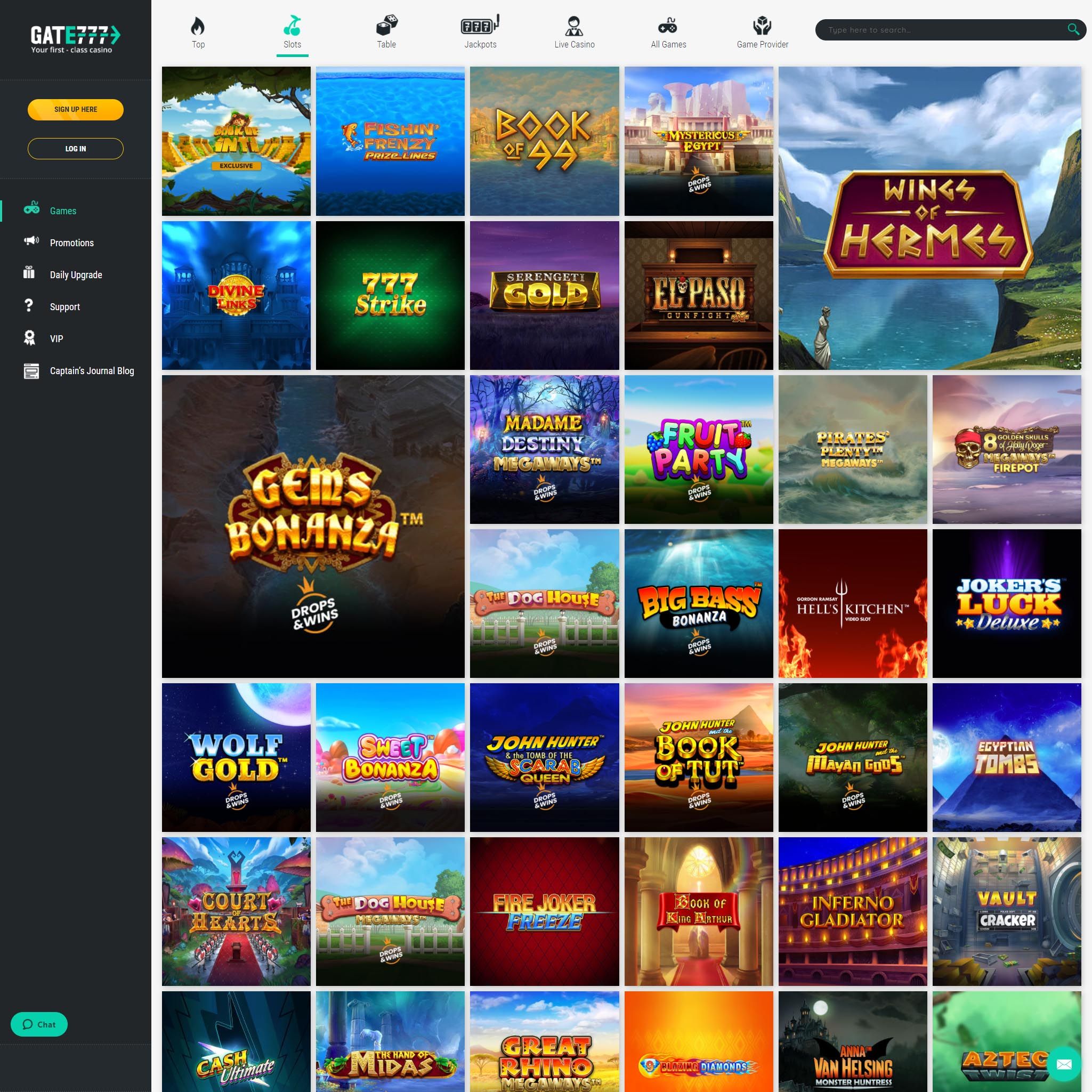 Gate 777 full games catalogue