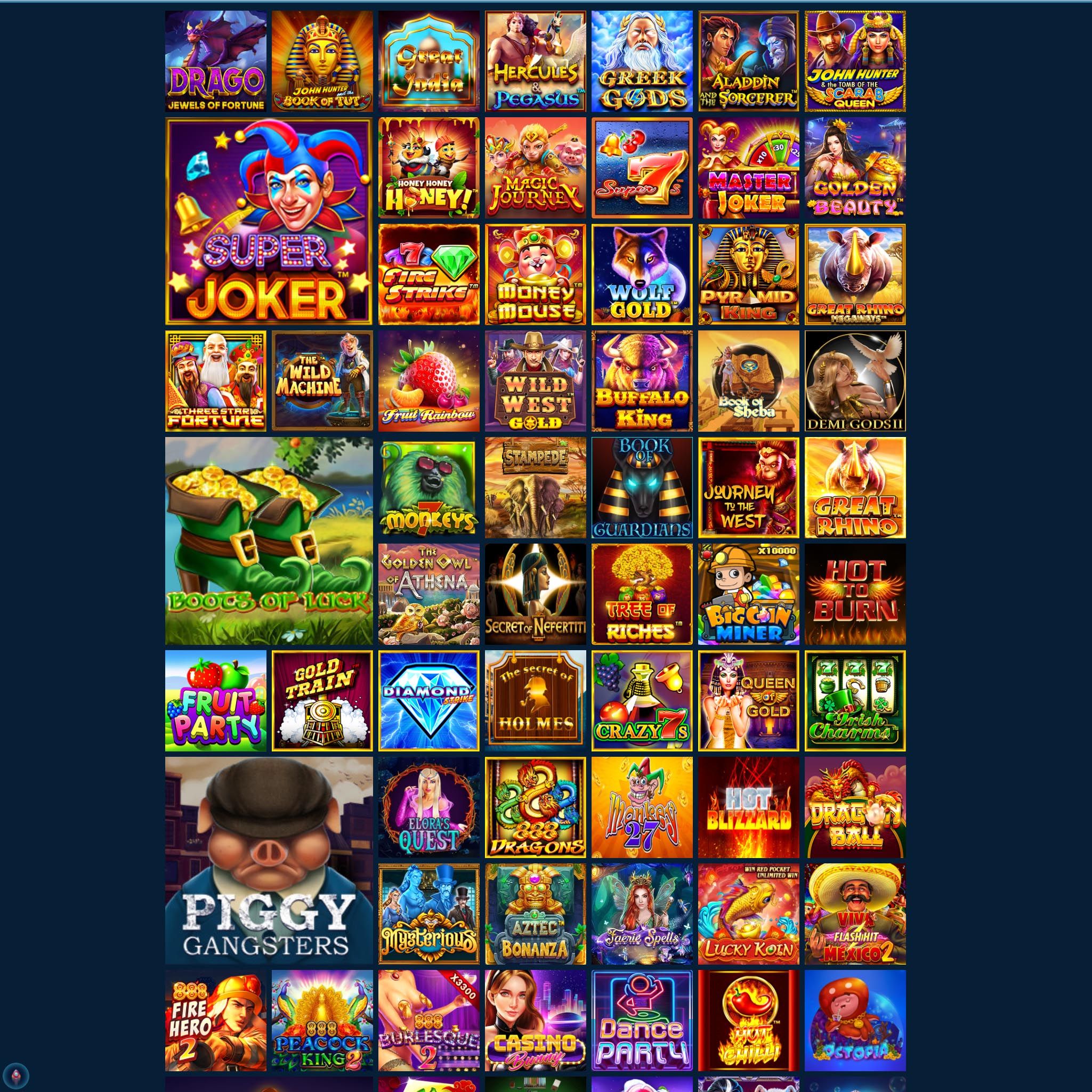 Cosmoswin Casino full games catalogue