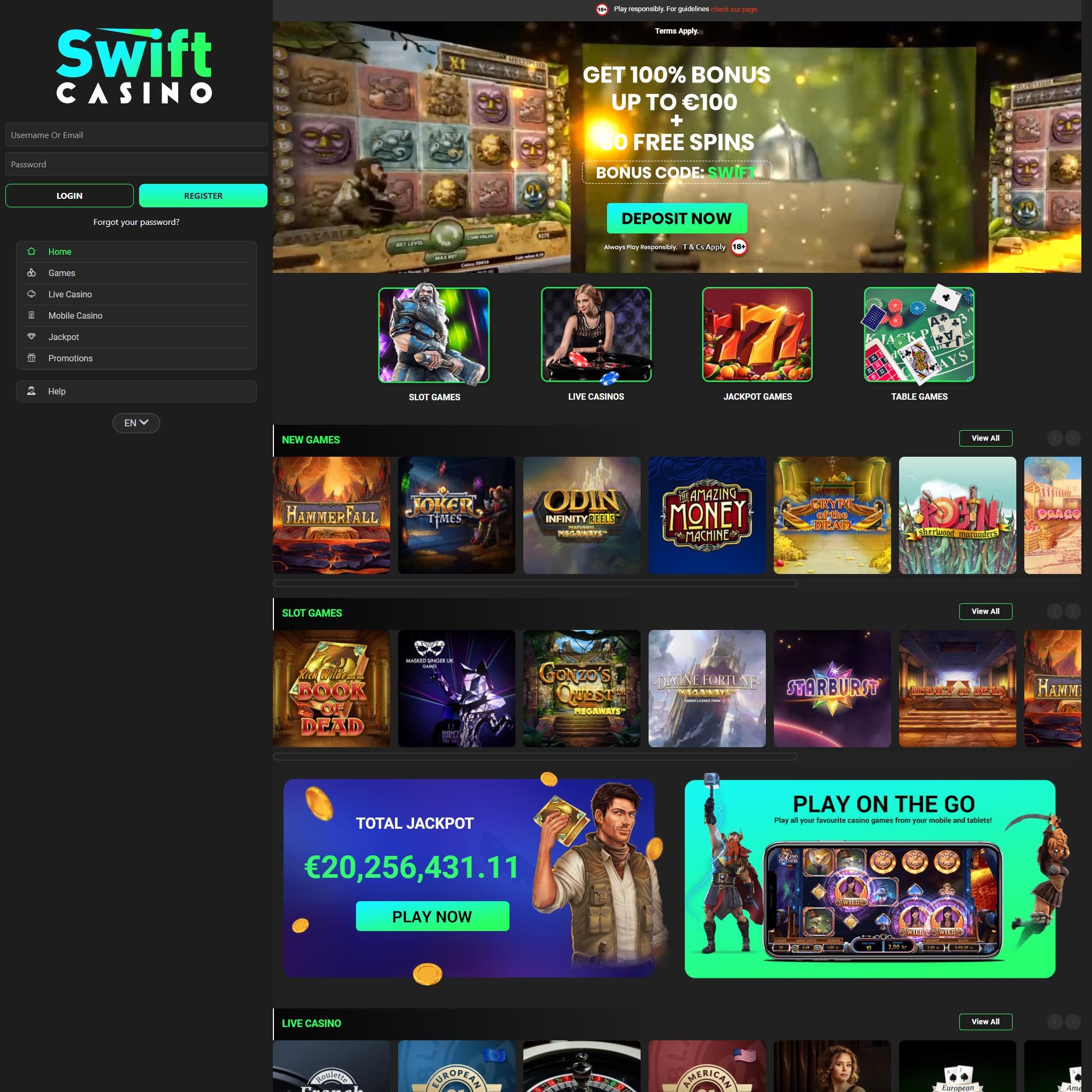 Swift Casino review by Best Netent Casino