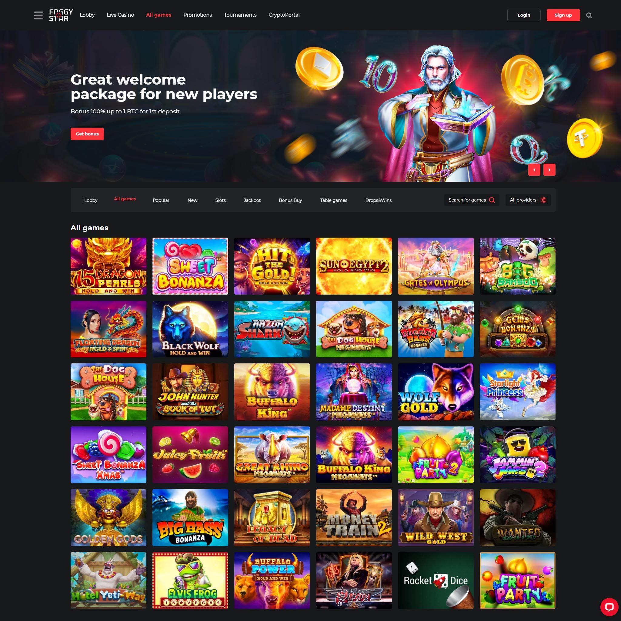 Foggystar Casino full games catalogue