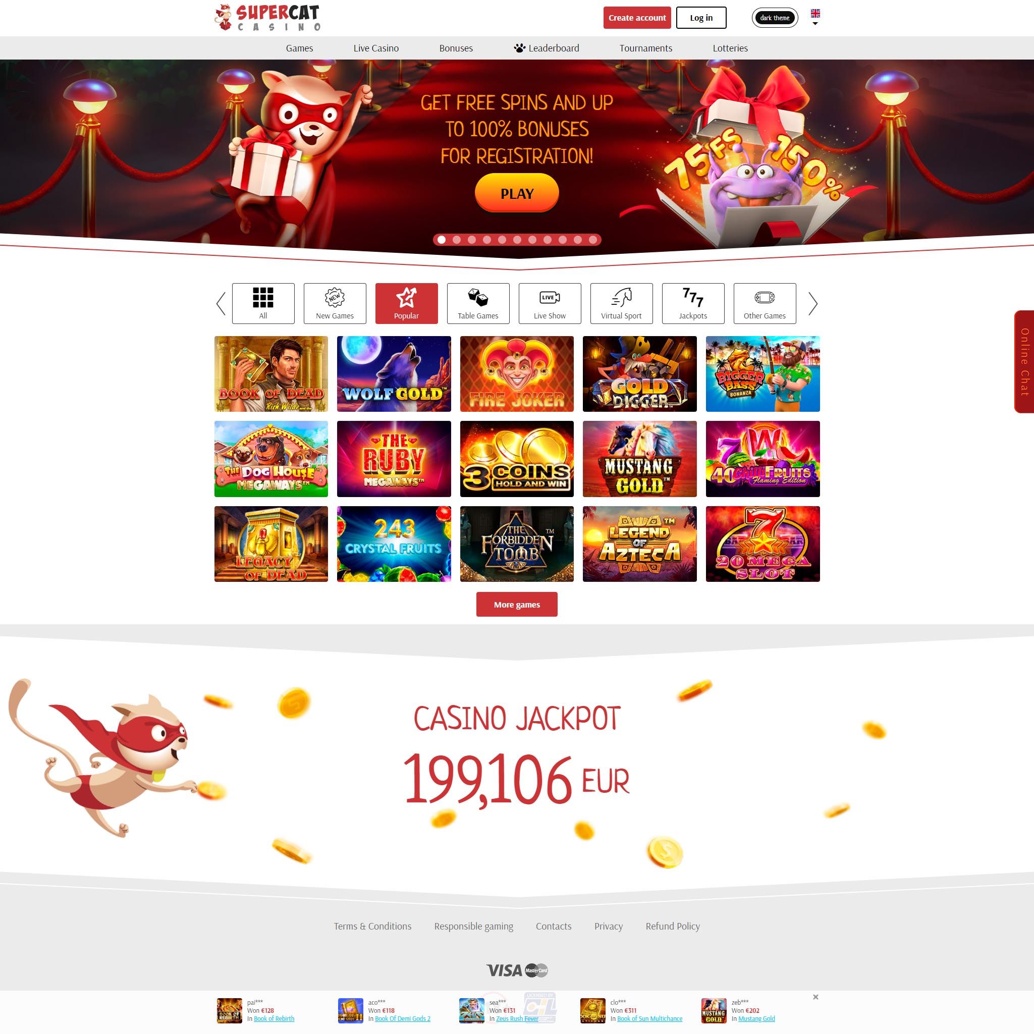 SuperCat Casino review by Best Netent Casino