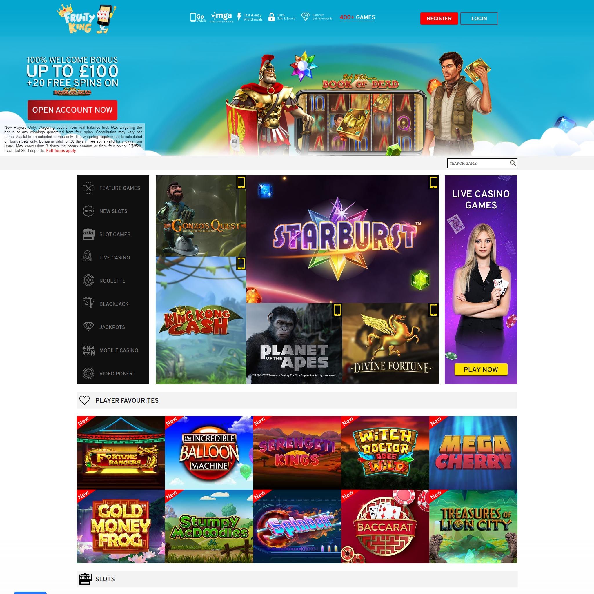 Fruity King Casino review by Best Netent Casino