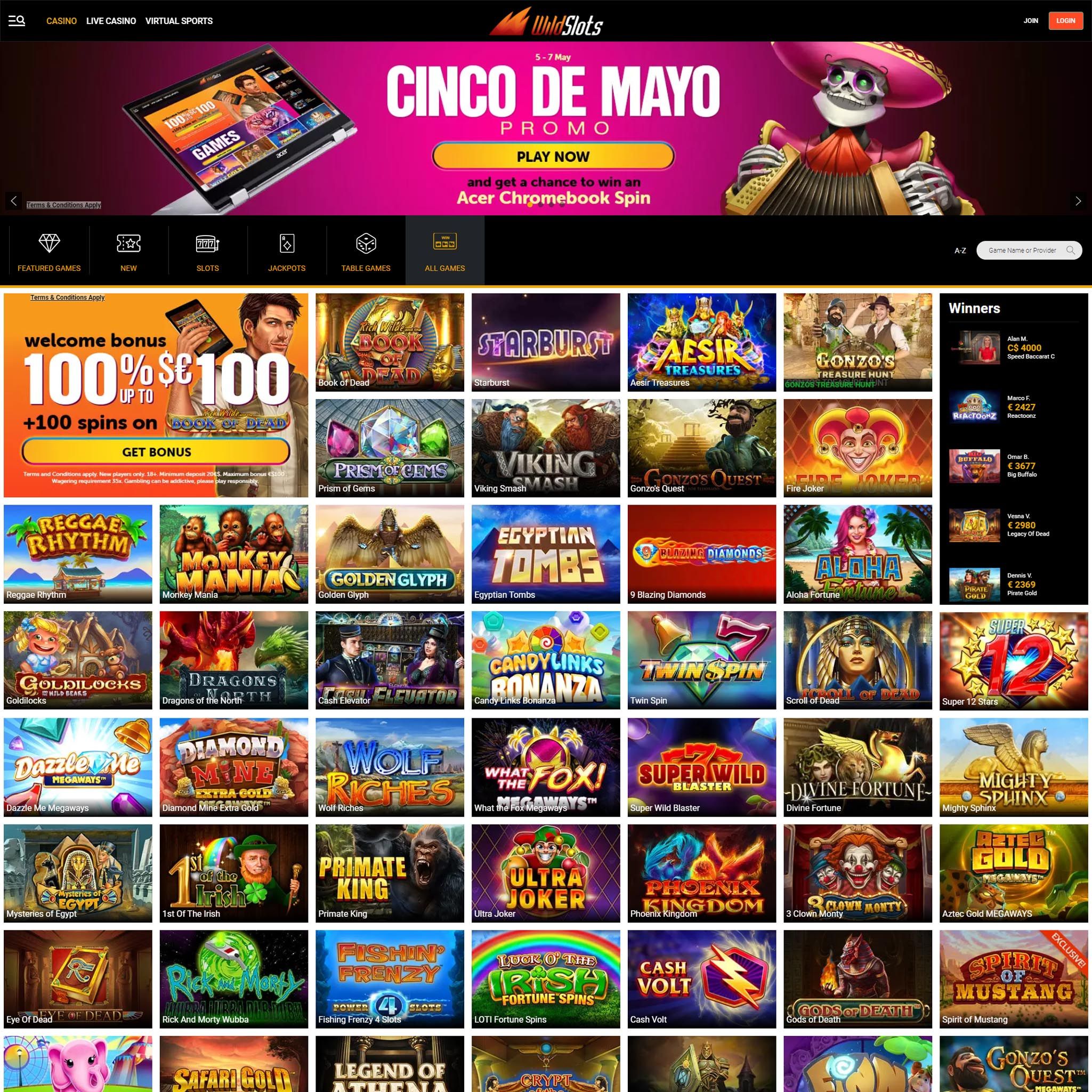 WildSlots full games catalogue