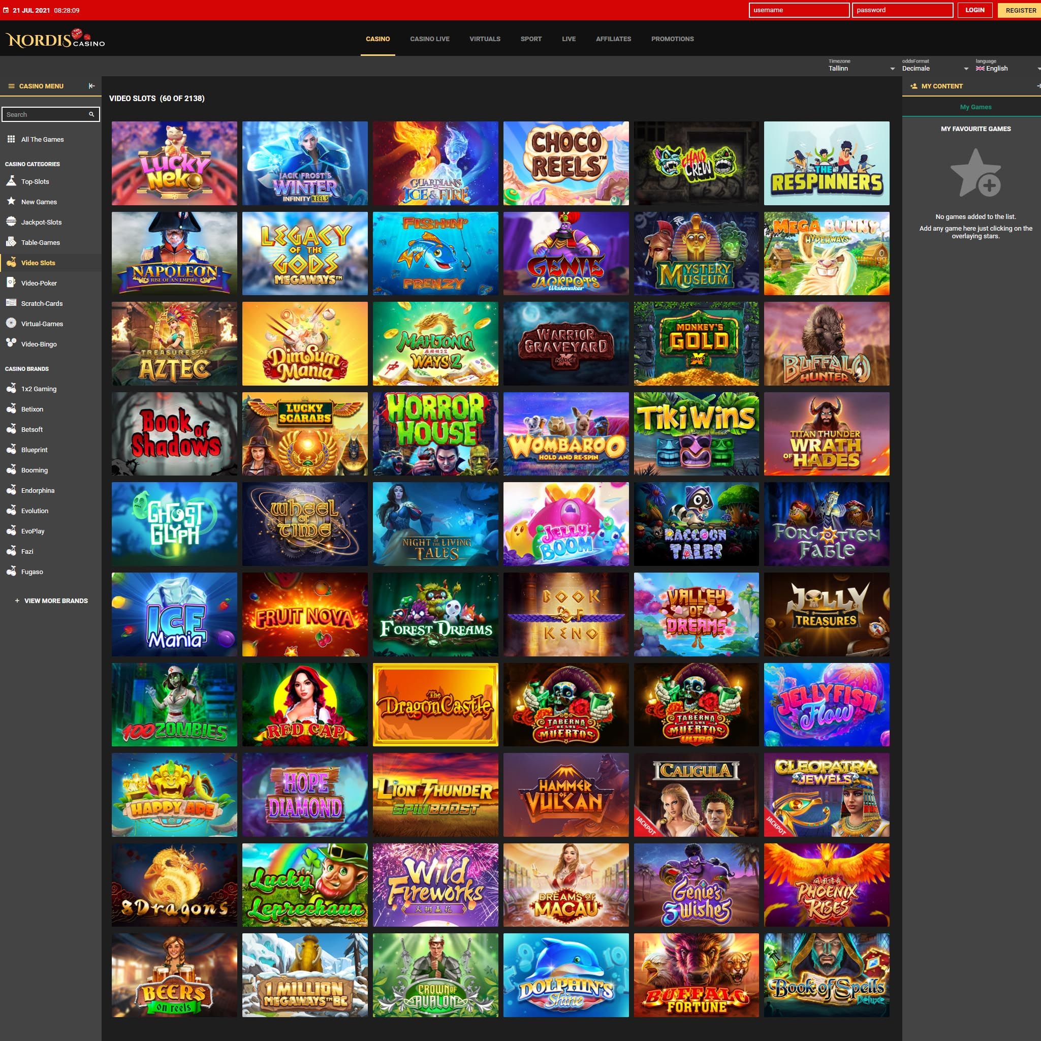 Nordis Casino full games catalogue