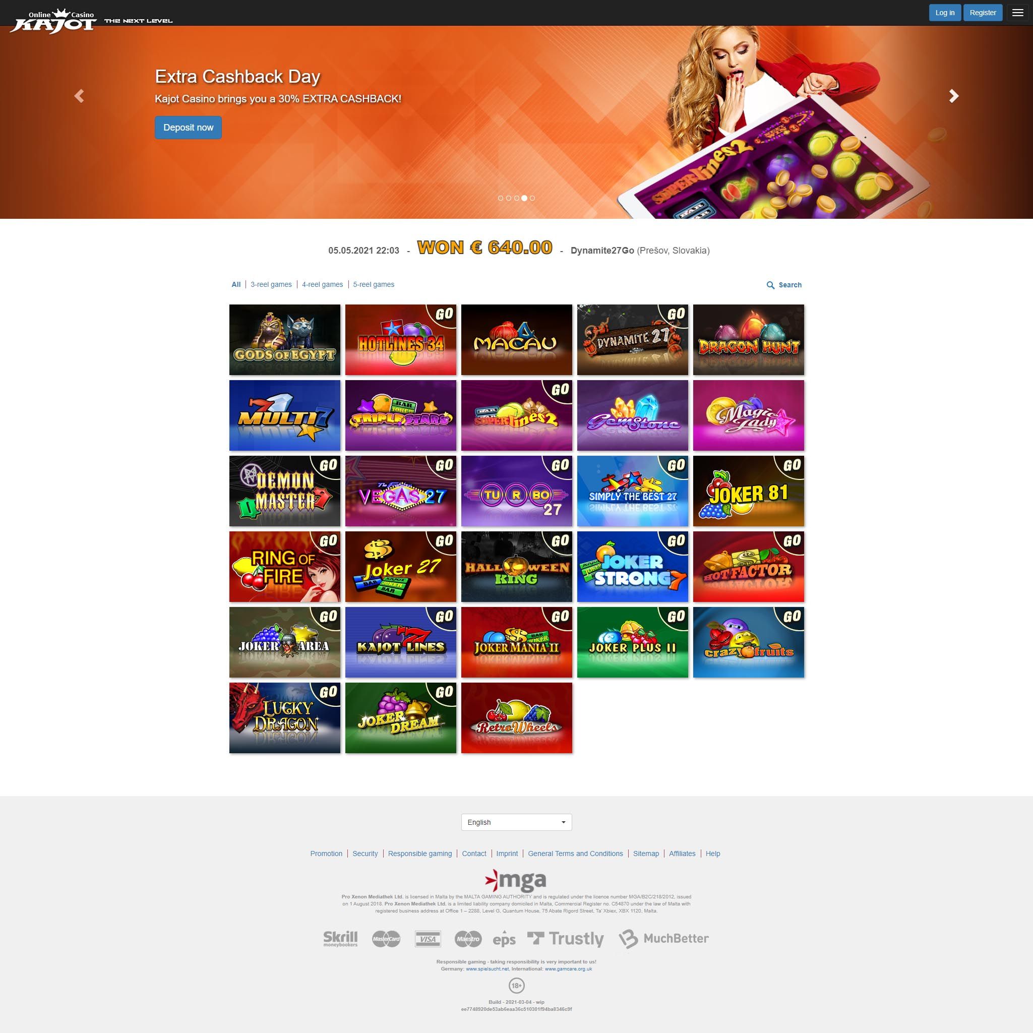 Kajot Casino full games catalogue