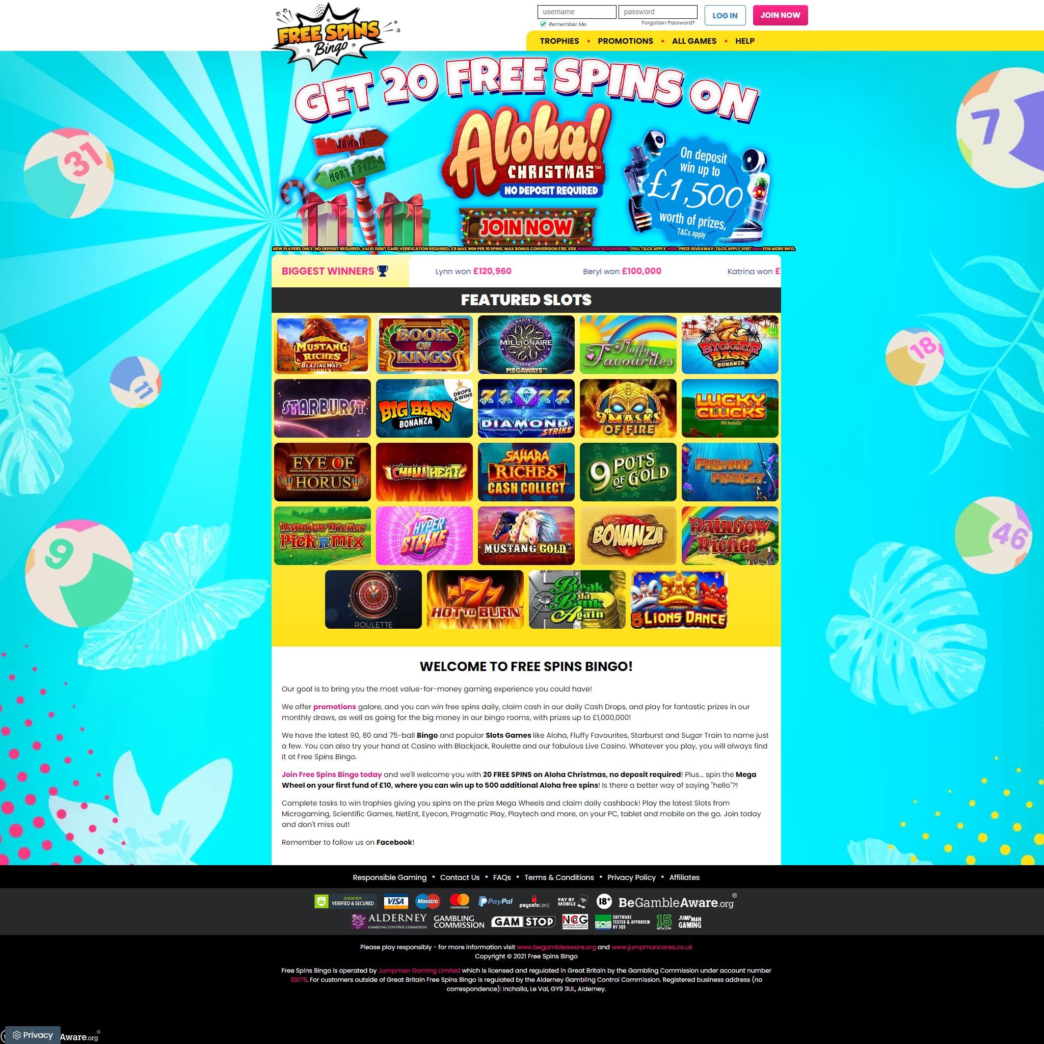 Free Spins Bingo review by Best Netent Casino