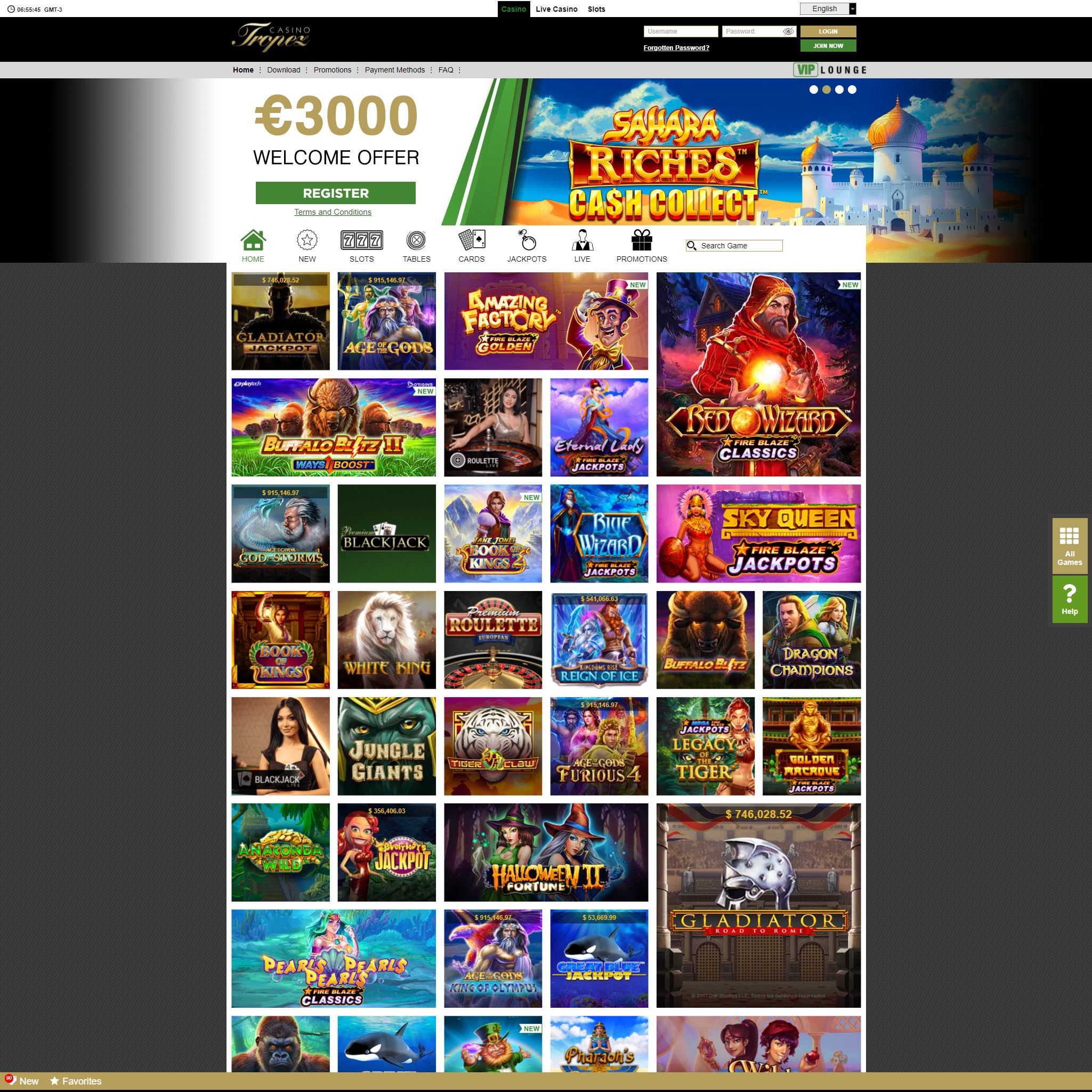 Casino Tropez full games catalogue