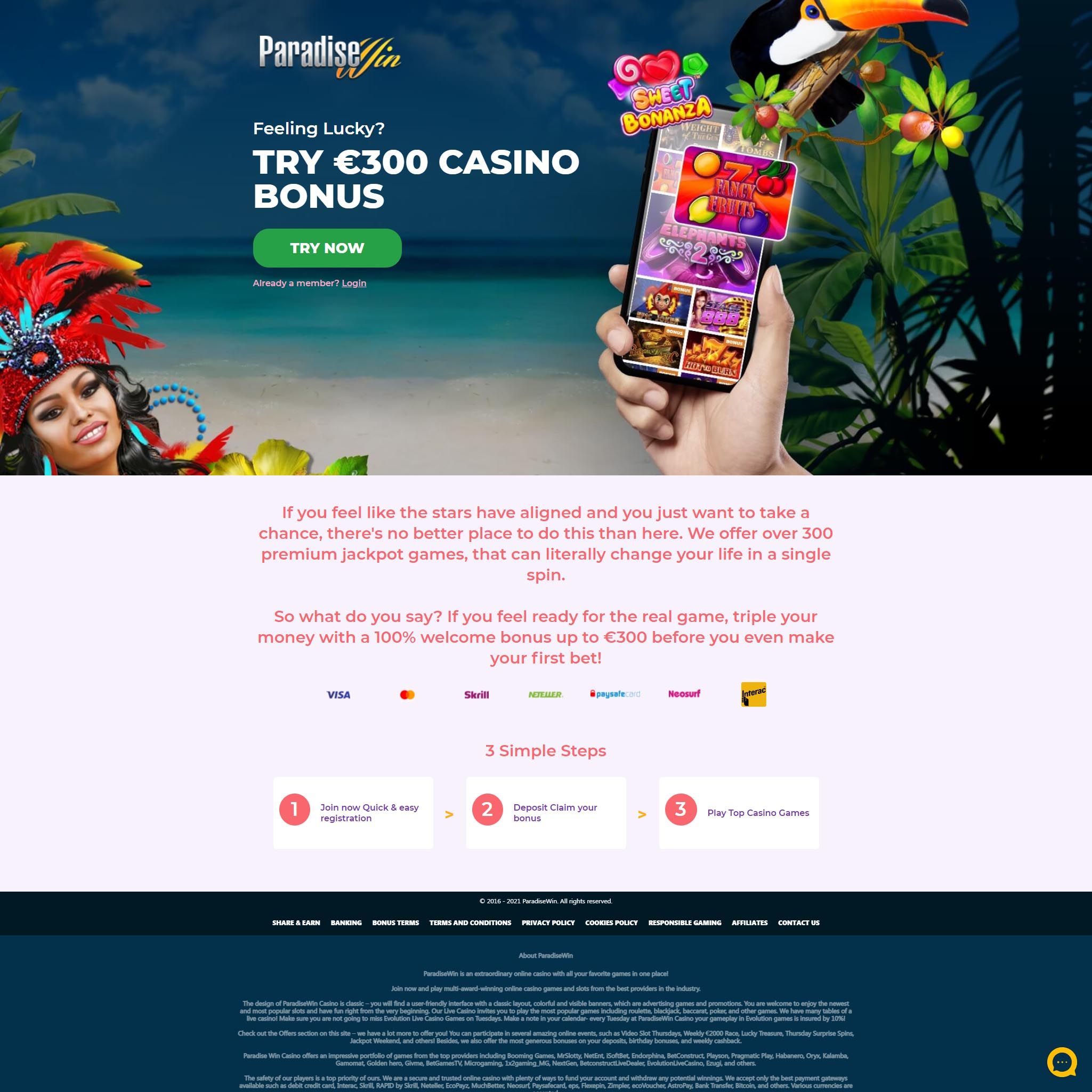 ParadiseWin review by Best Netent Casino