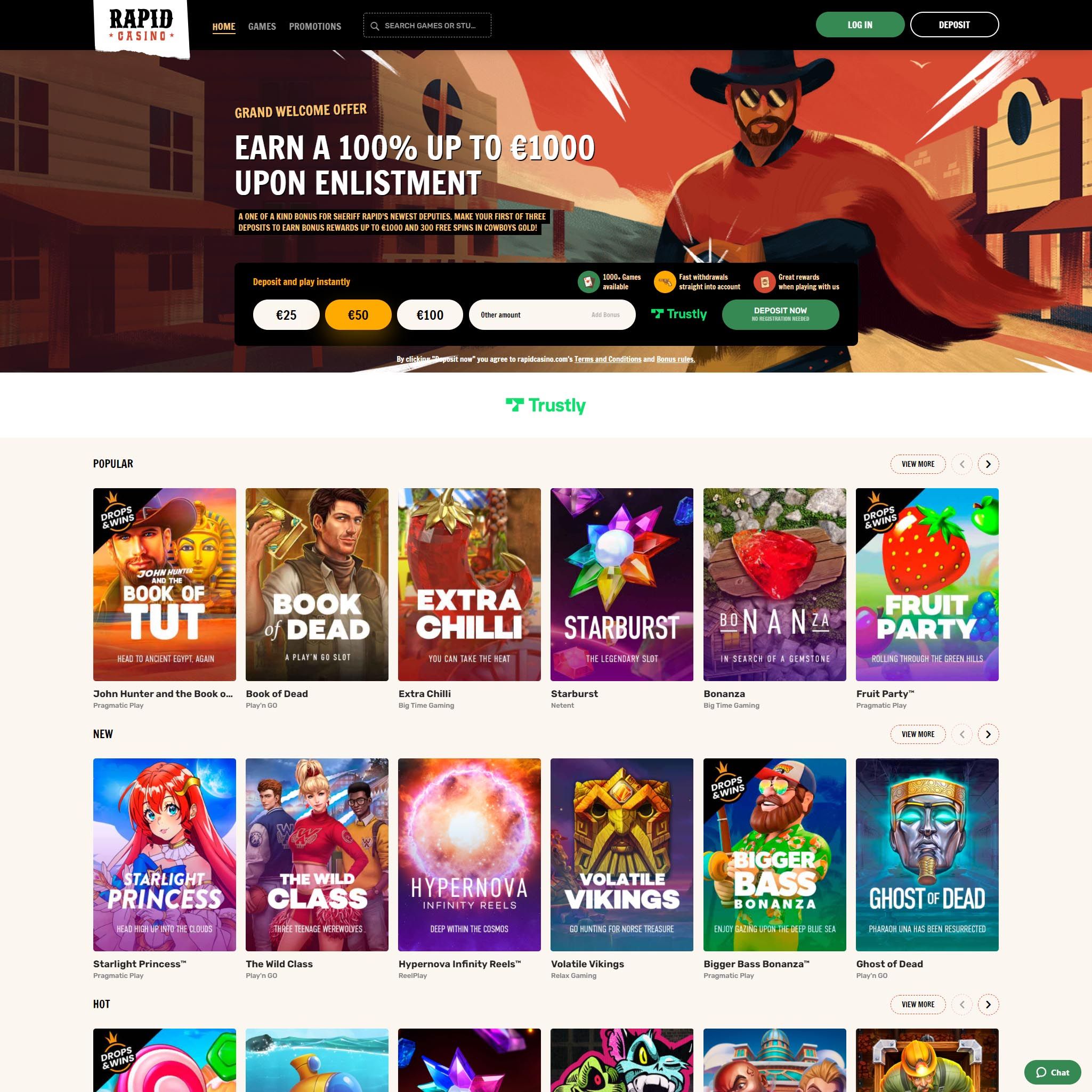 Compare Rapid Casino and choose the best online casino Rapid Casino review by Best Netent Casino