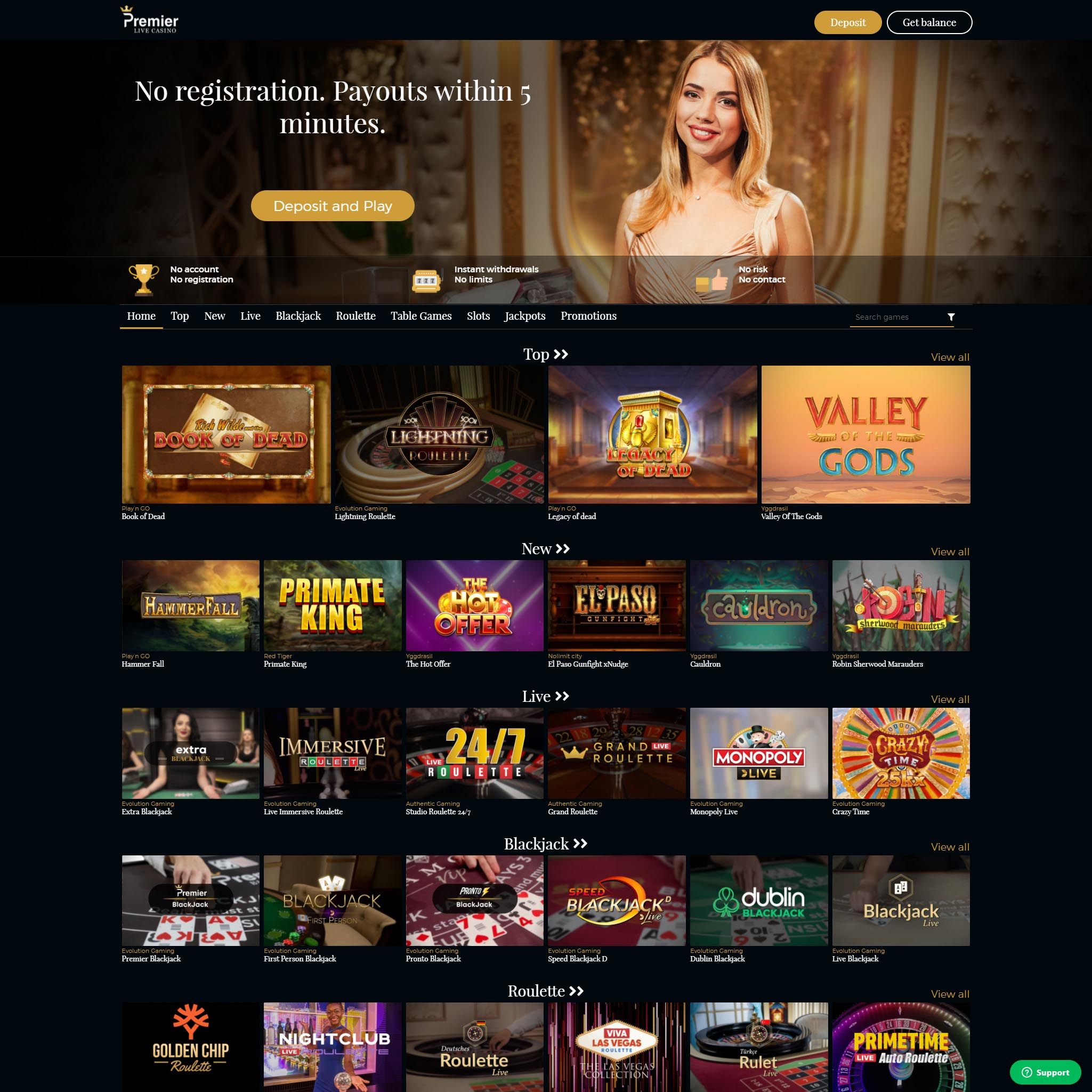 Premier Live Casino review by Best Netent Casino