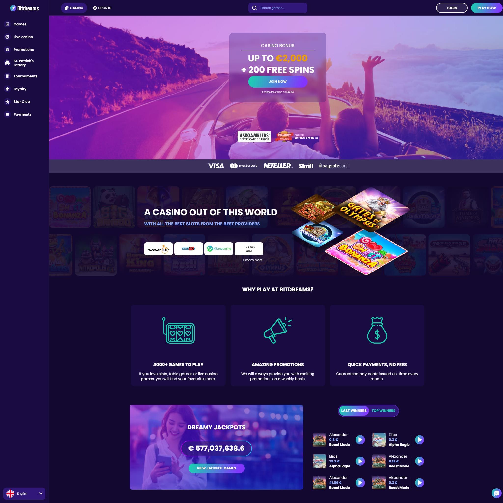 Bitdreams Casino review by Best Netent Casino