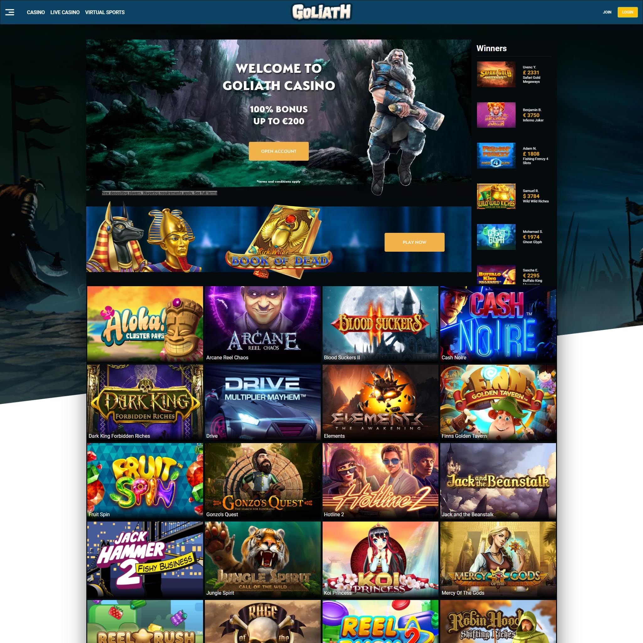 Goliath Casino review by Best Netent Casino