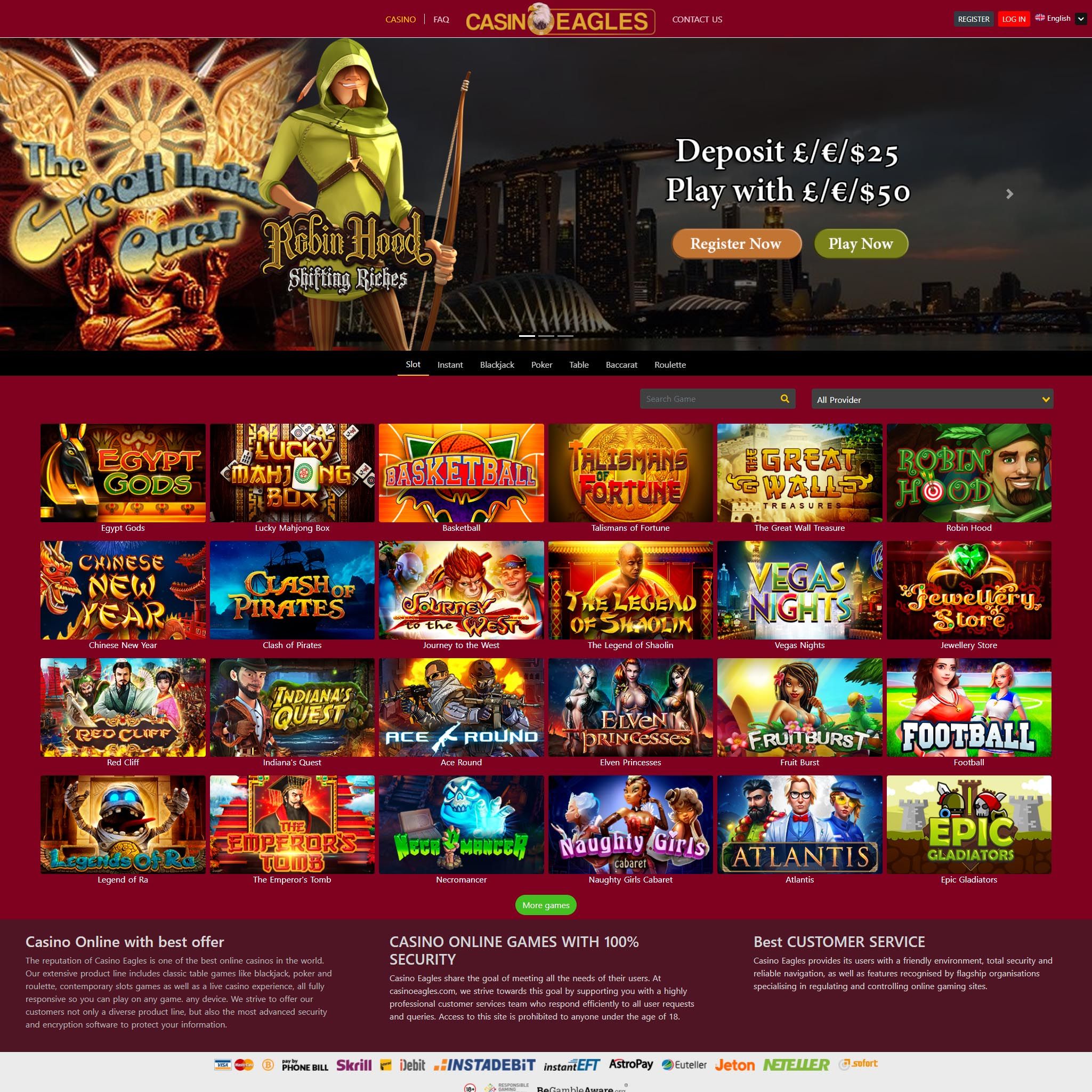 Compare Casino Eagles and choose the best online casino Casino Eagles review by Best Netent Casino