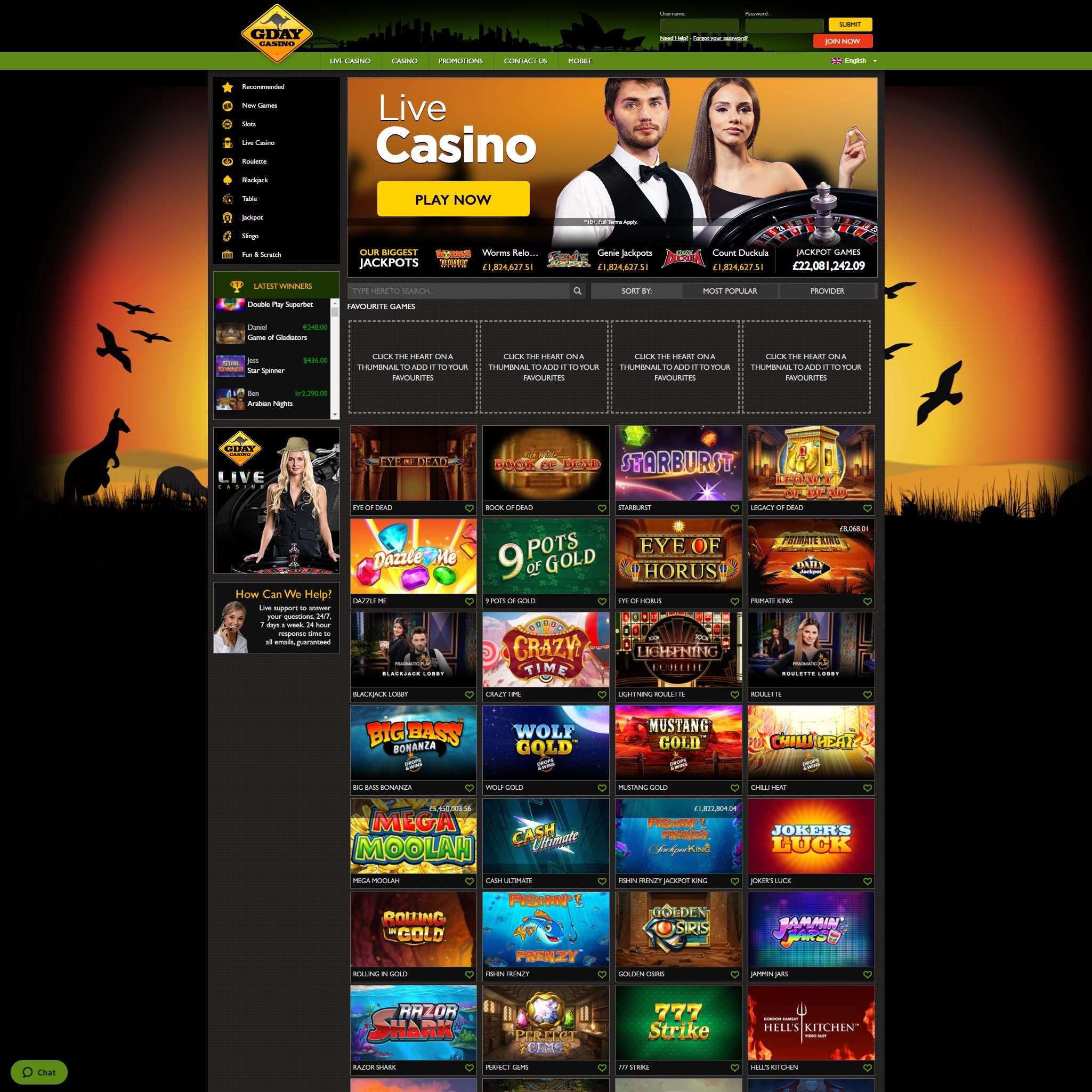 GDay Casino review by Best Netent Casino