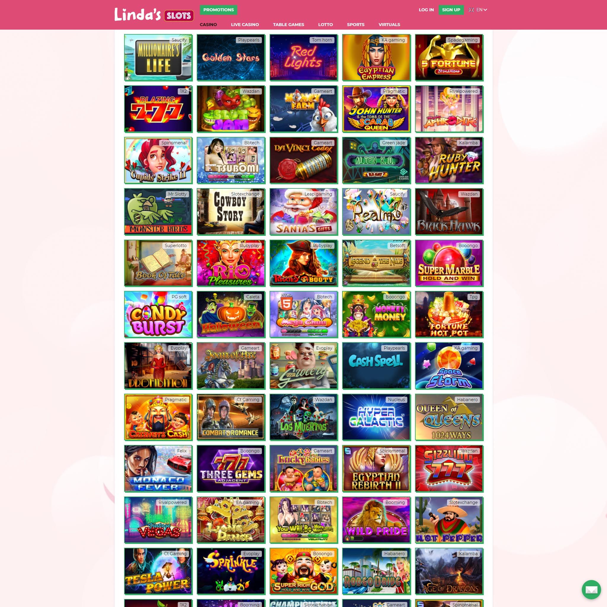 LadyLinda Slots full games catalogue