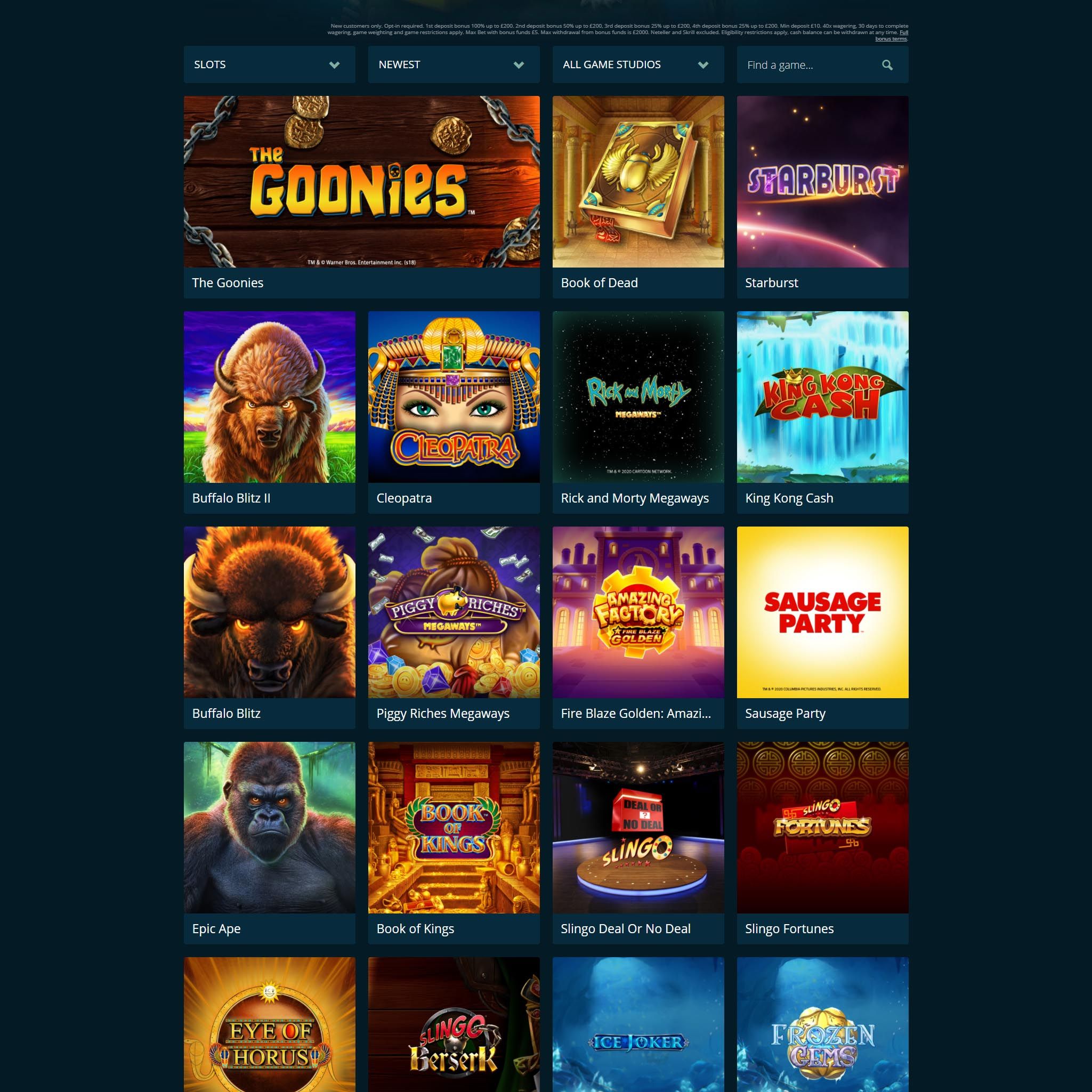 Casinoland full games catalogue