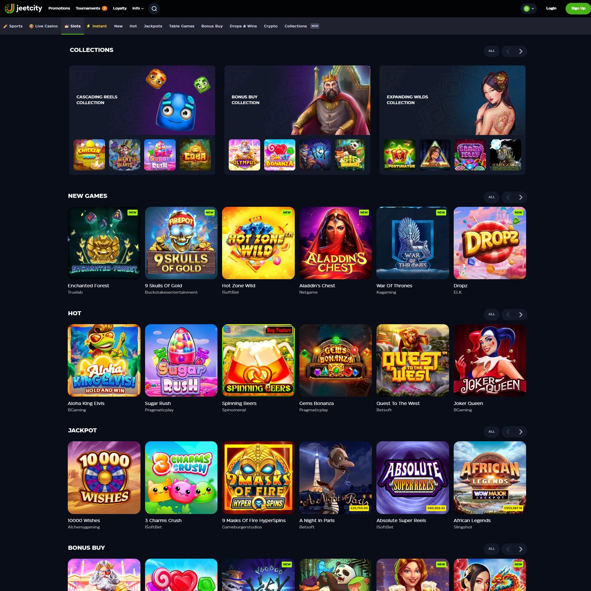 JeetCity Casino full games catalogue