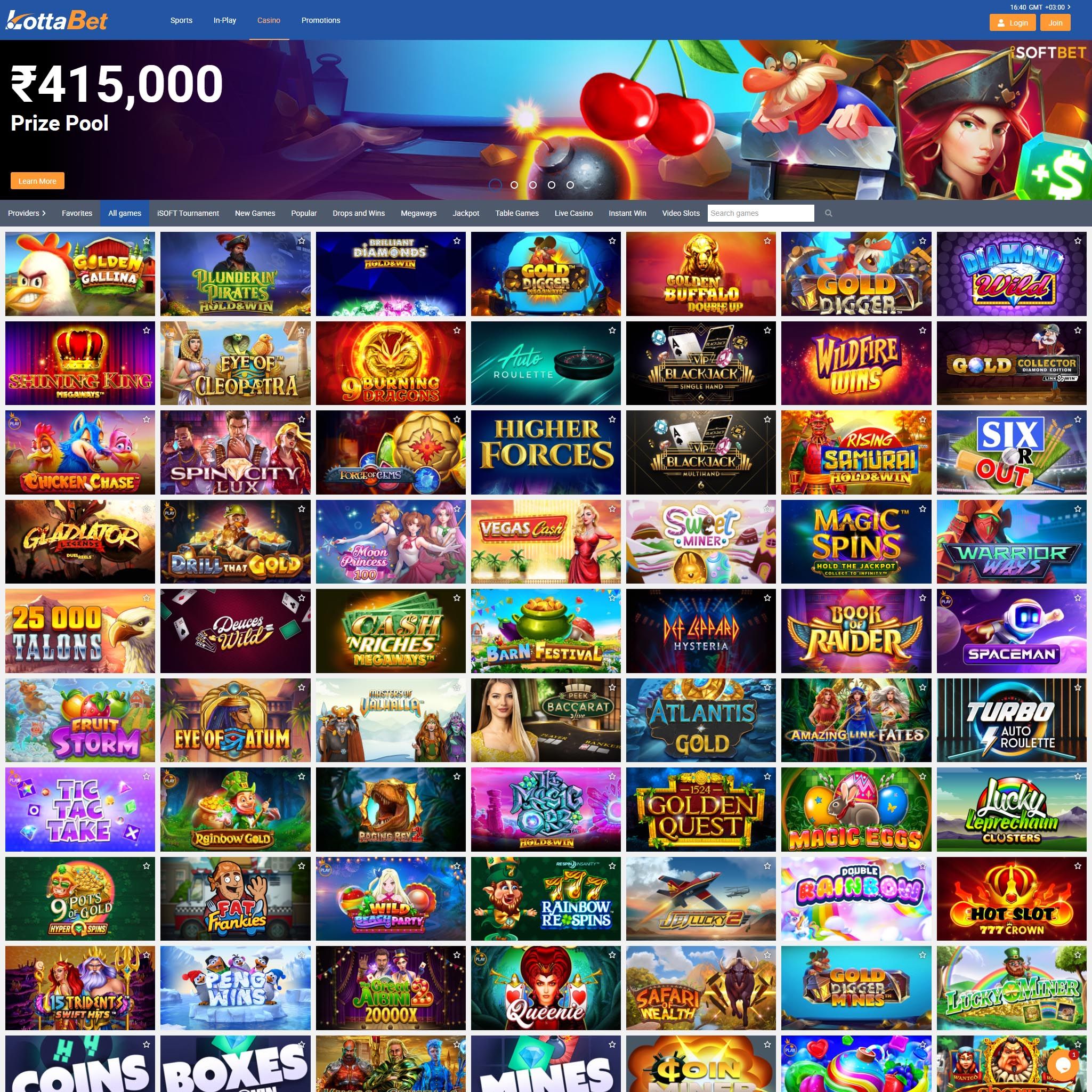 LottaBet full games catalogue