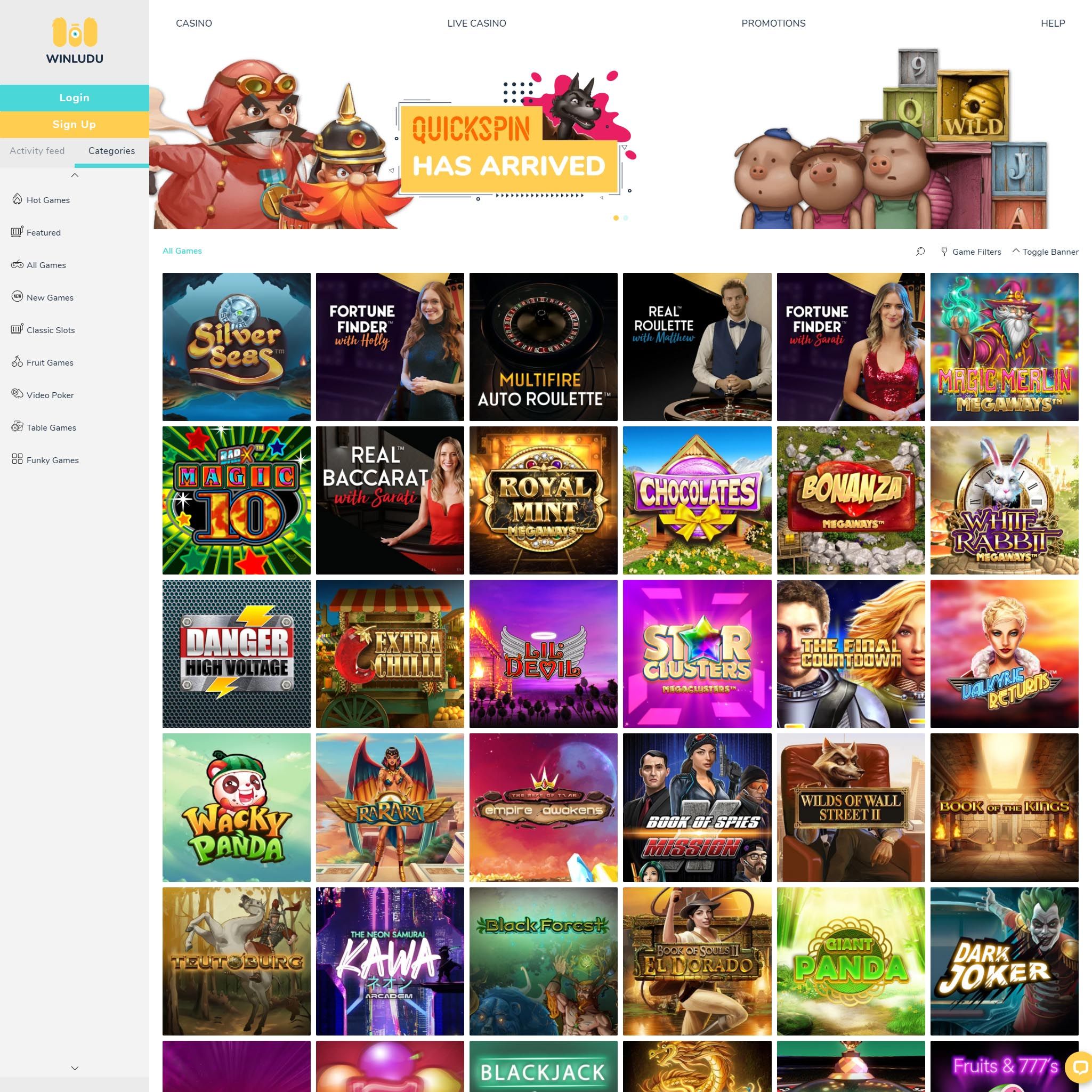 Winludu Casino full games catalogue