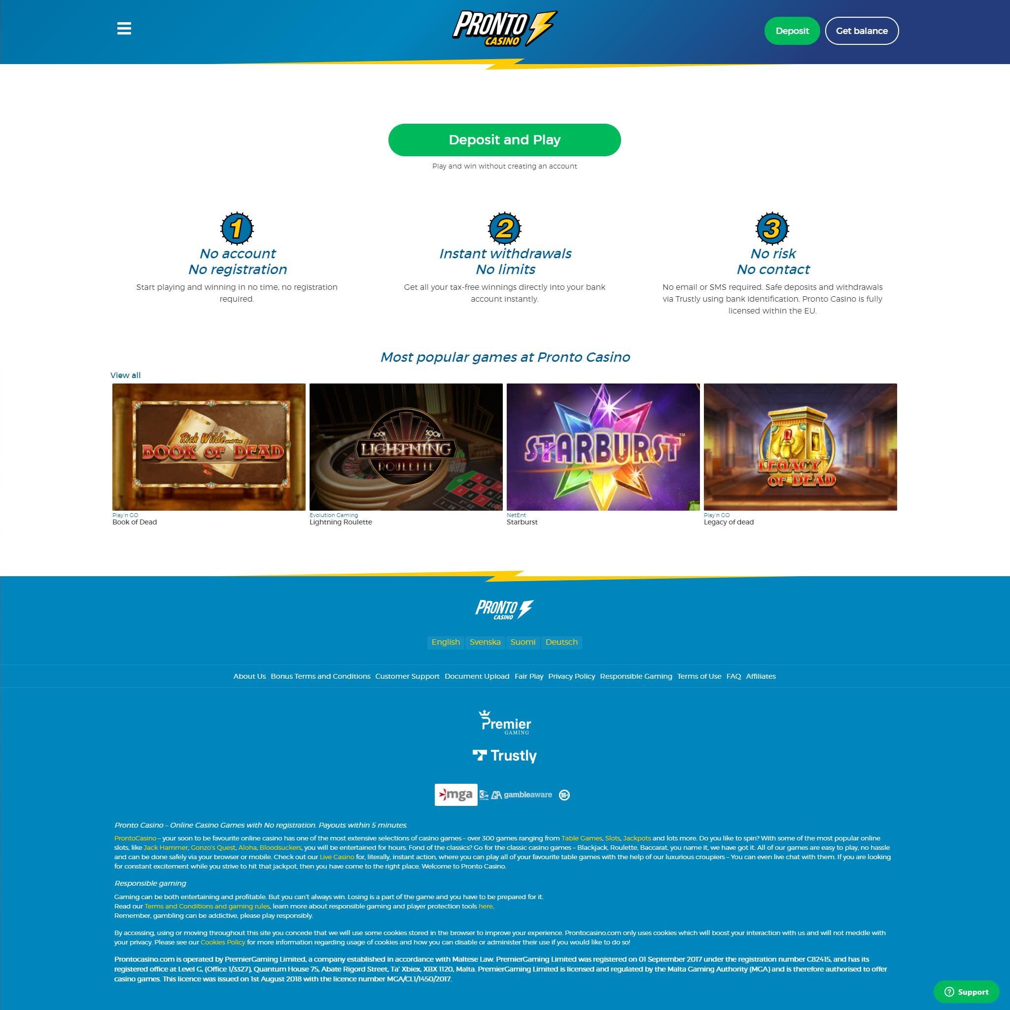 Pronto Casino review by Best Netent Casino