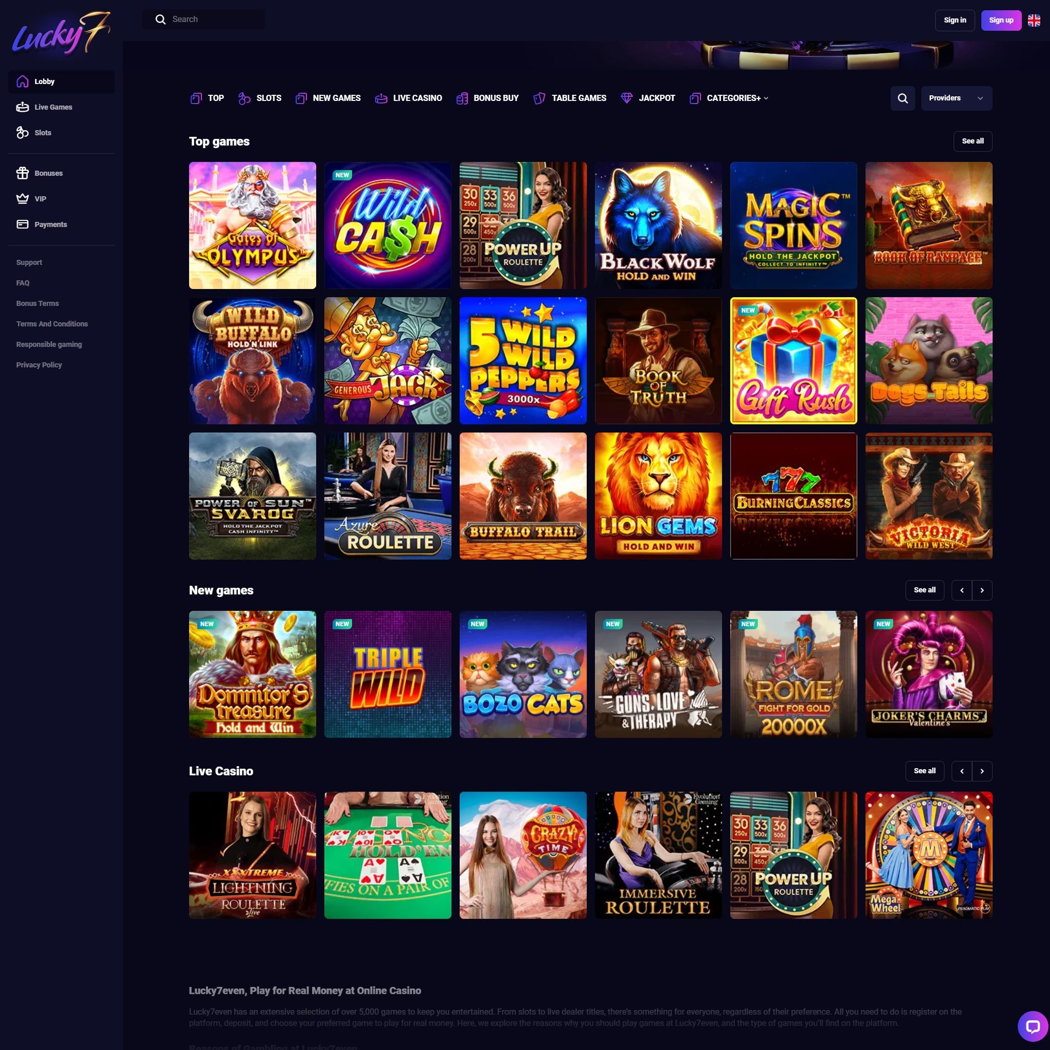 Lucky 7even Casino review by Best Netent Casino