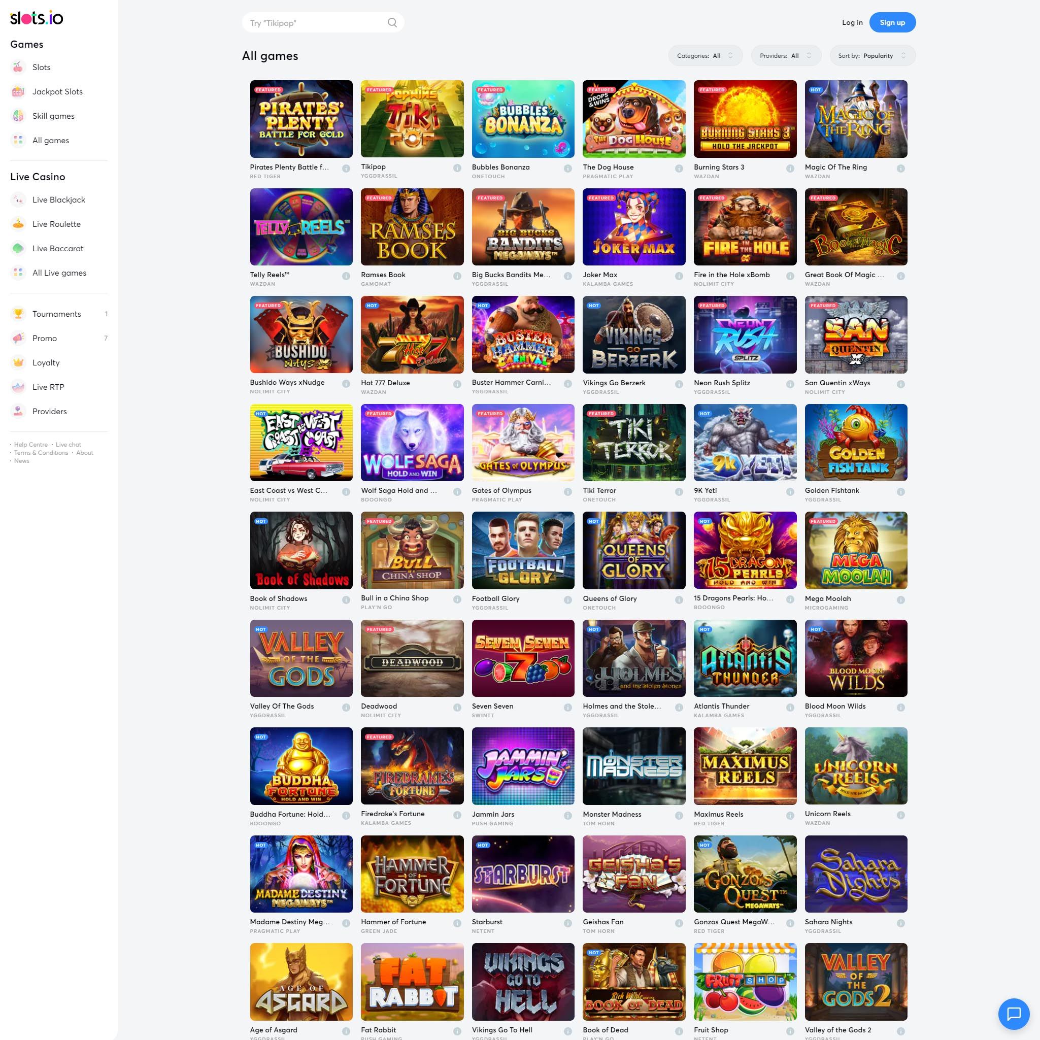 Slots.io full games catalogue