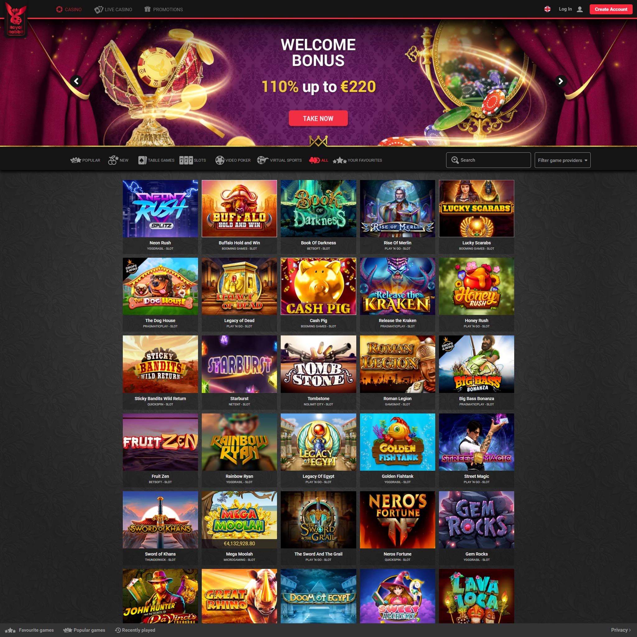 Royal Rabbit Casino review by Best Netent Casino