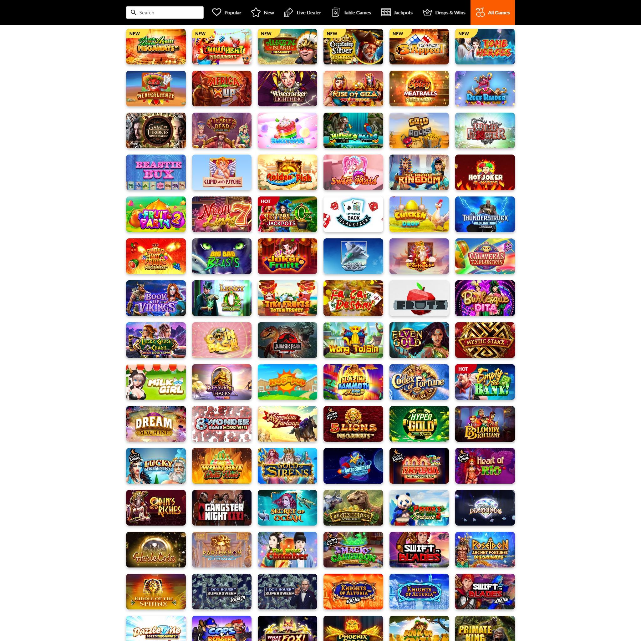 Tiger Riches casino full games catalogue